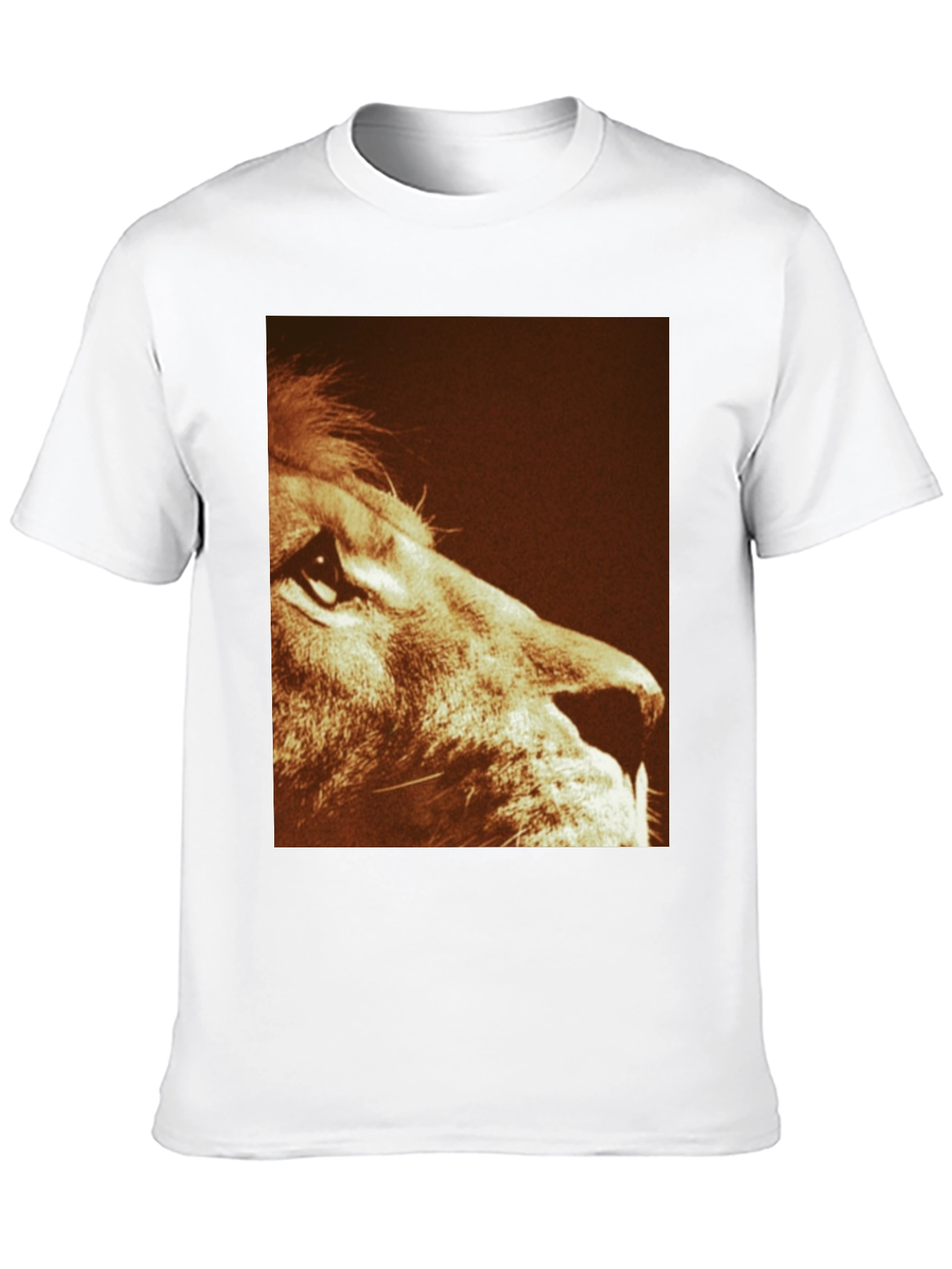Lion Print Graphic Tee - Black