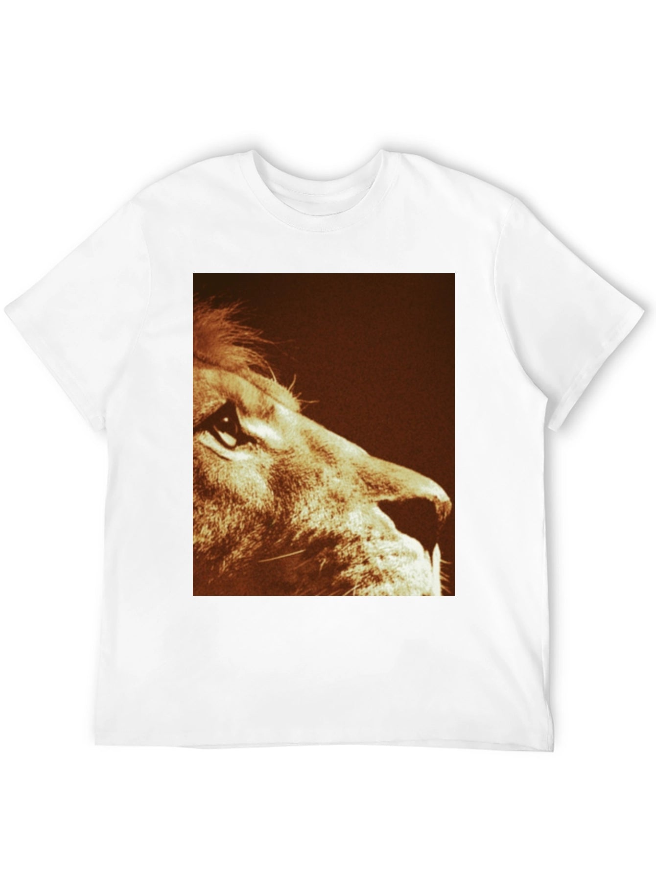 Lion Print Graphic Tee - Black