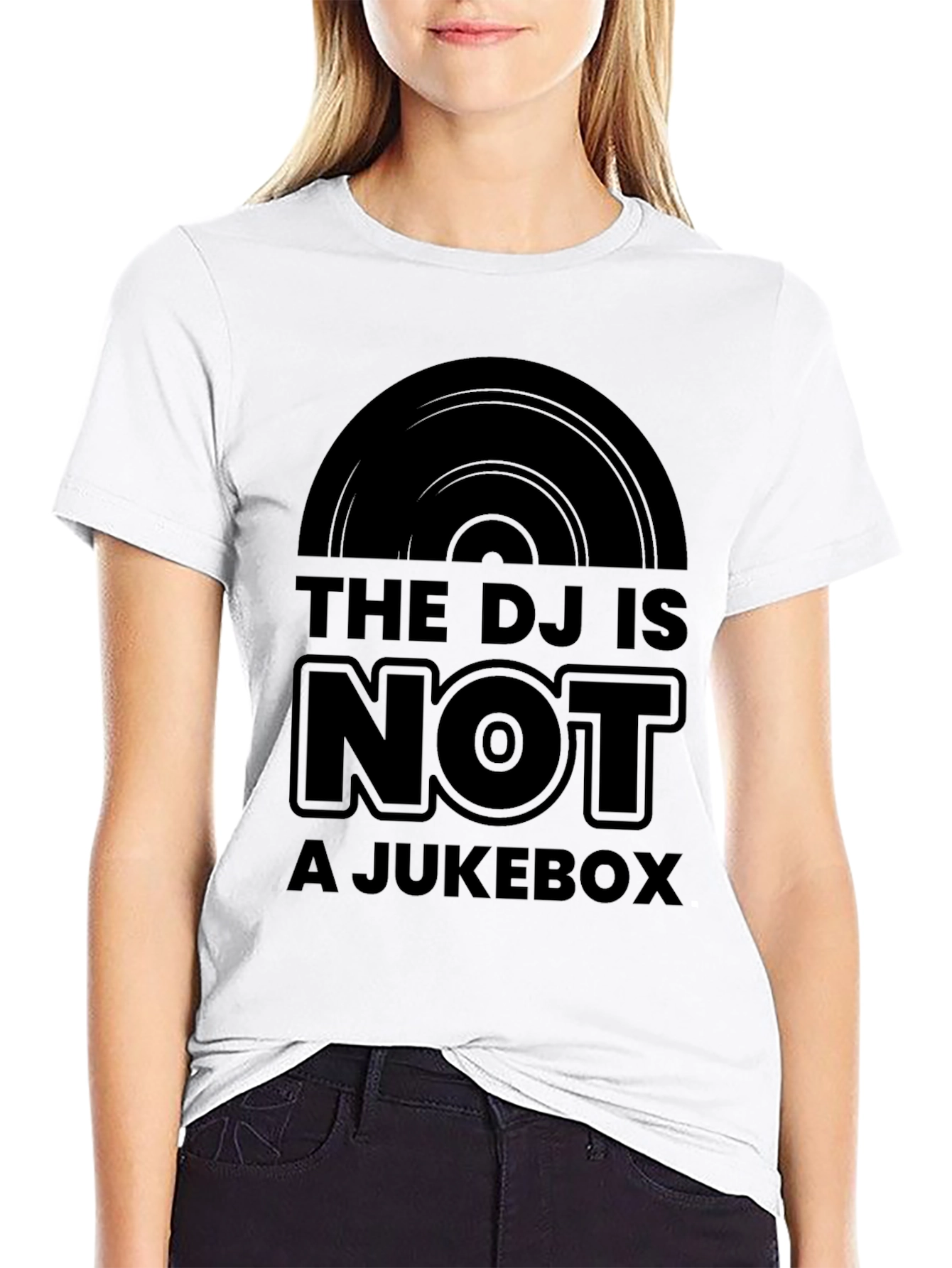 DJ Not a Jukebox Black Graphic Tee