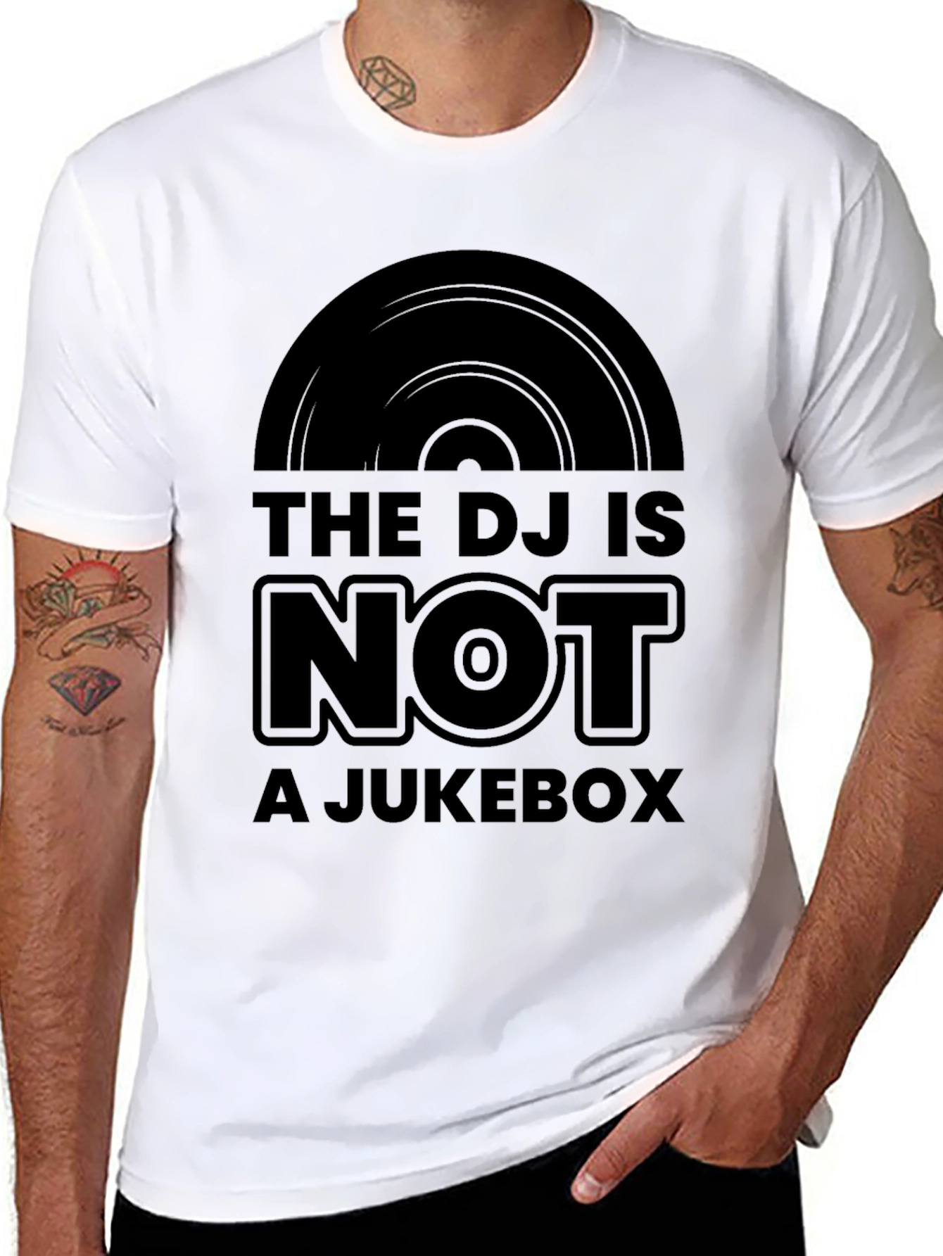 DJ Not a Jukebox Black Graphic Tee