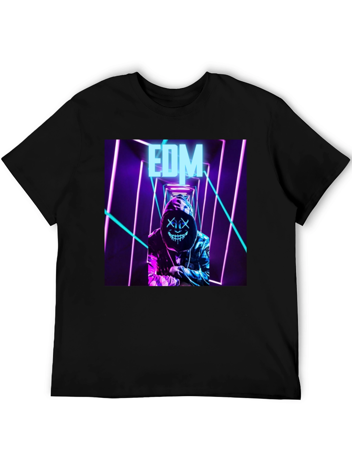 EDM Neon Graphic Black T-Shirt