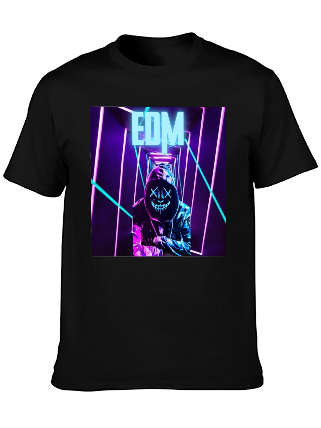 EDM Neon Graphic Black T-Shirt