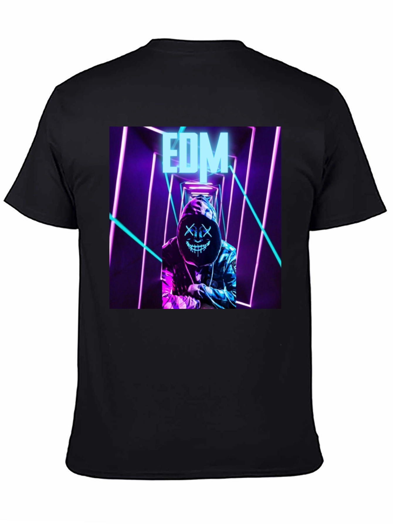EDM Neon Graphic Black T-Shirt