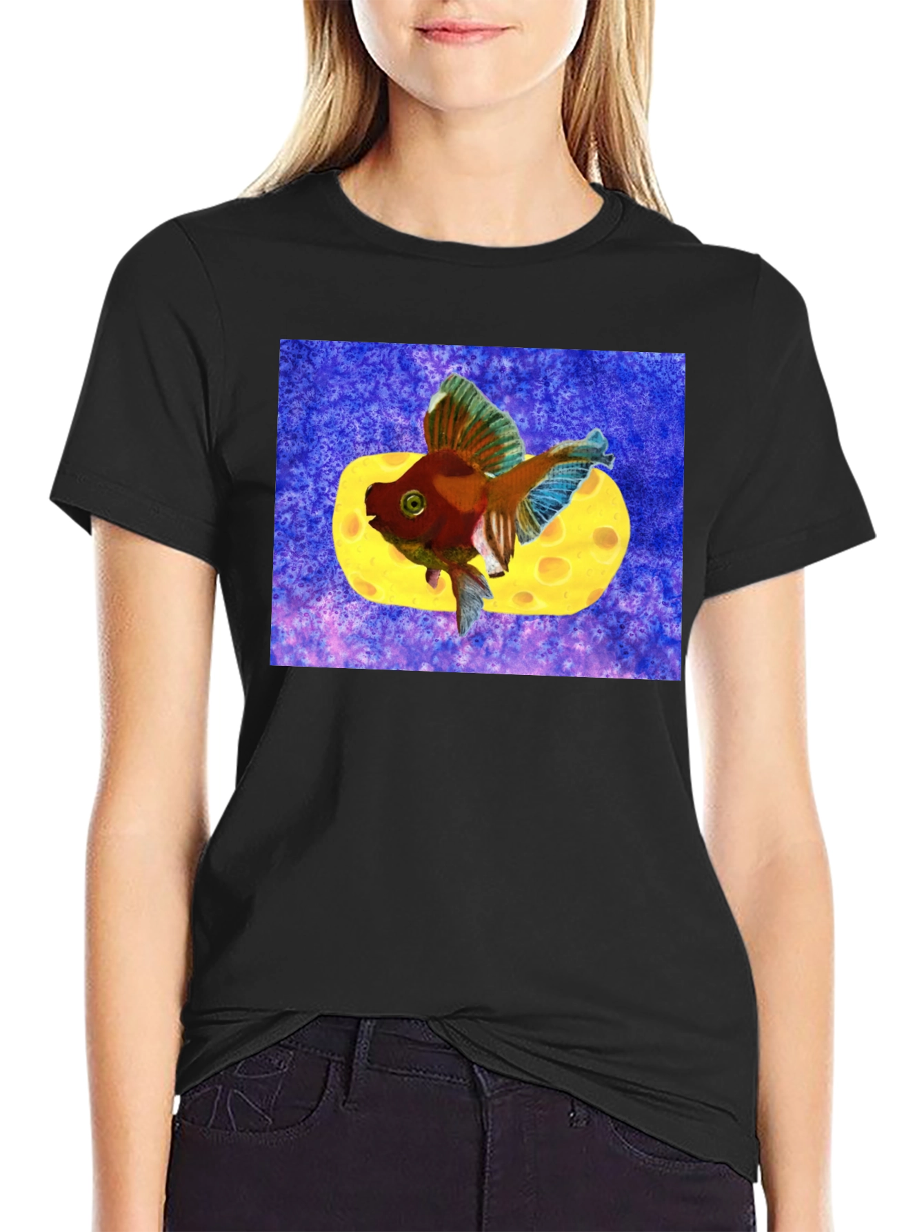 Goldfish Cheese Design T-Shirt
