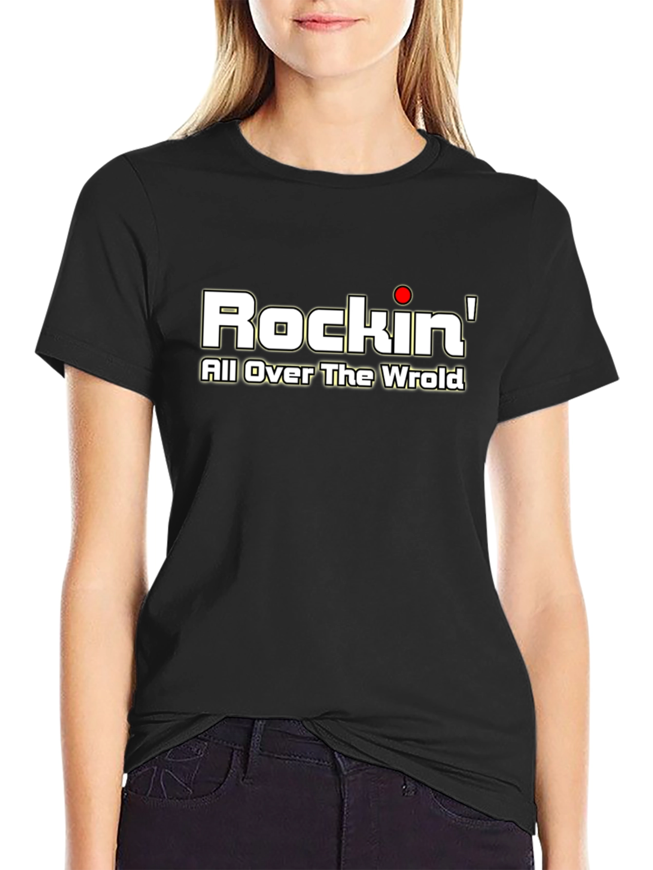 Rockin All Over the World Black T-Shirt