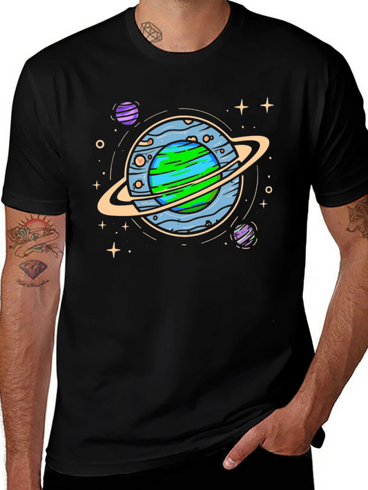 Planet Graphic Tee - Black Crew Neck
