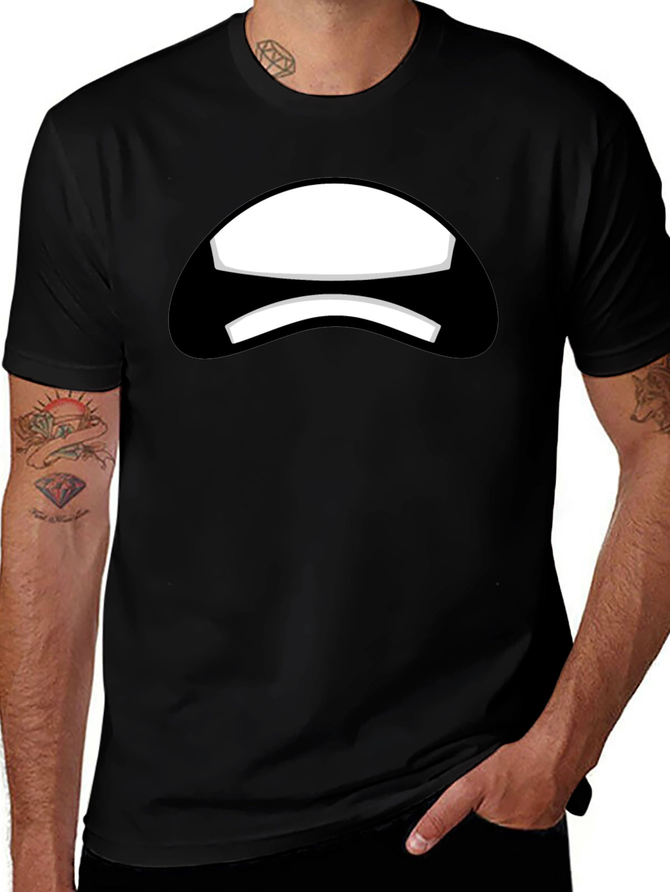 Sad Mouth Graphic T-Shirt - Express Yourself!