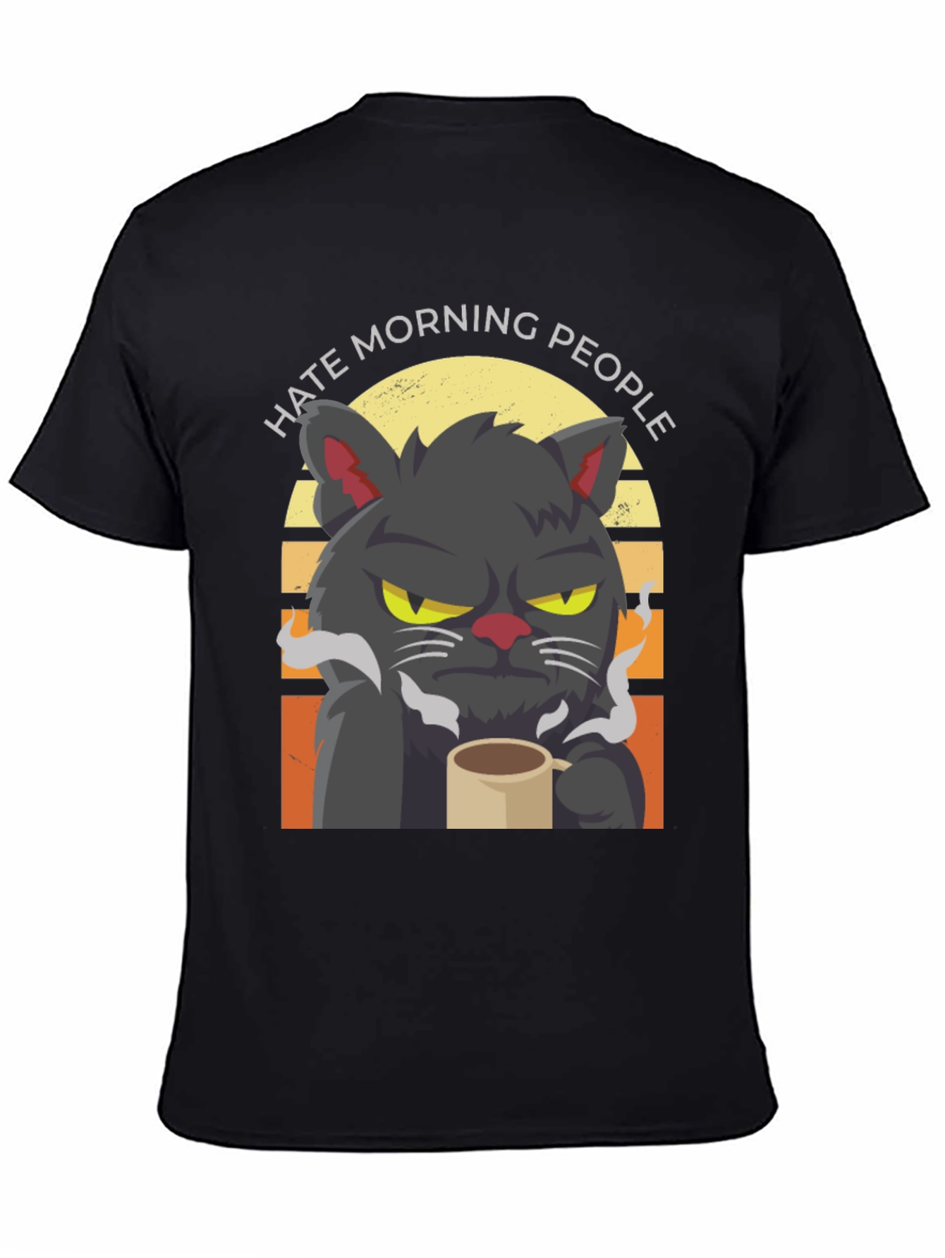 Hate Morning People Cat T-Shirt