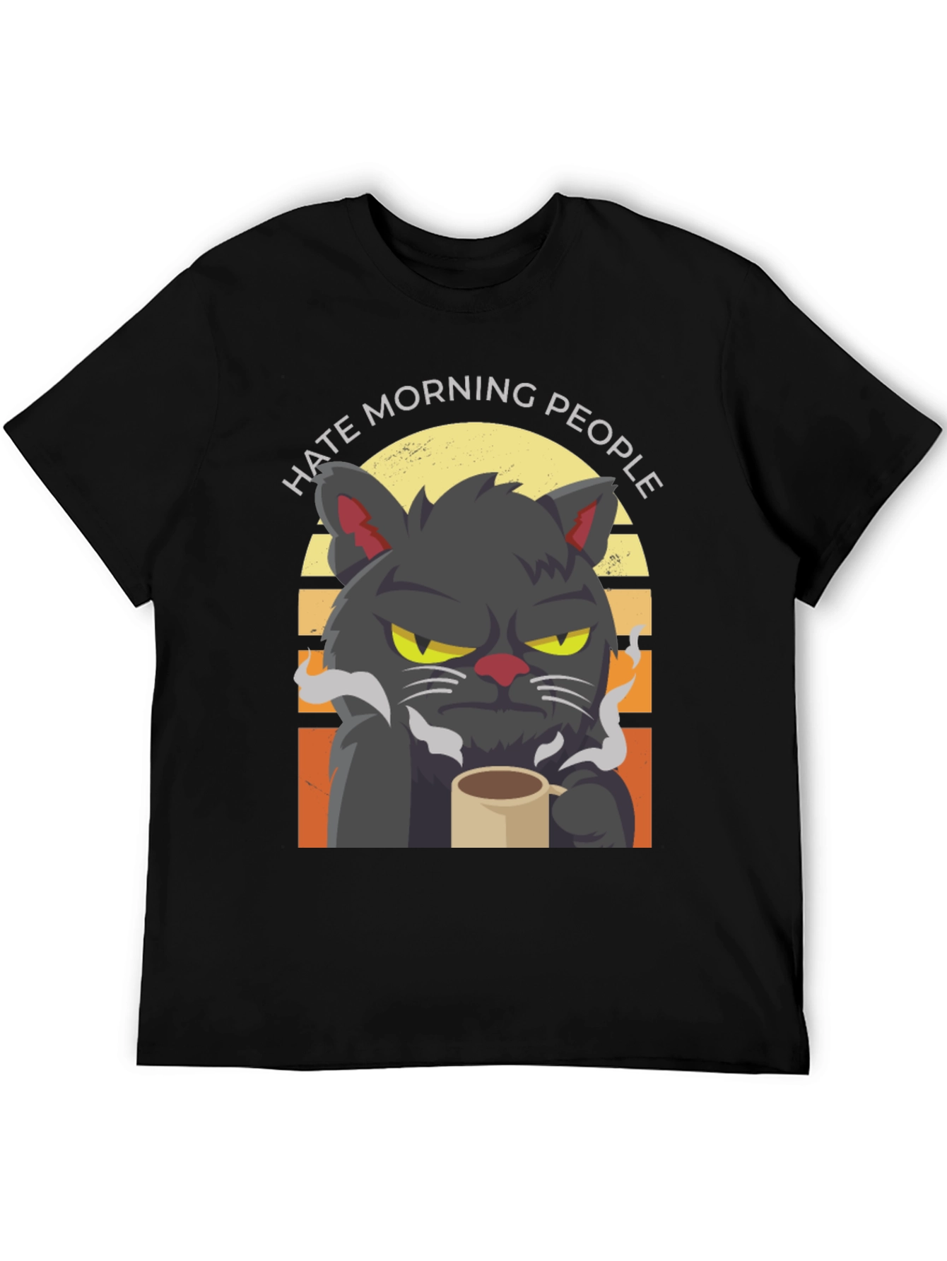 Hate Morning People Cat T-Shirt