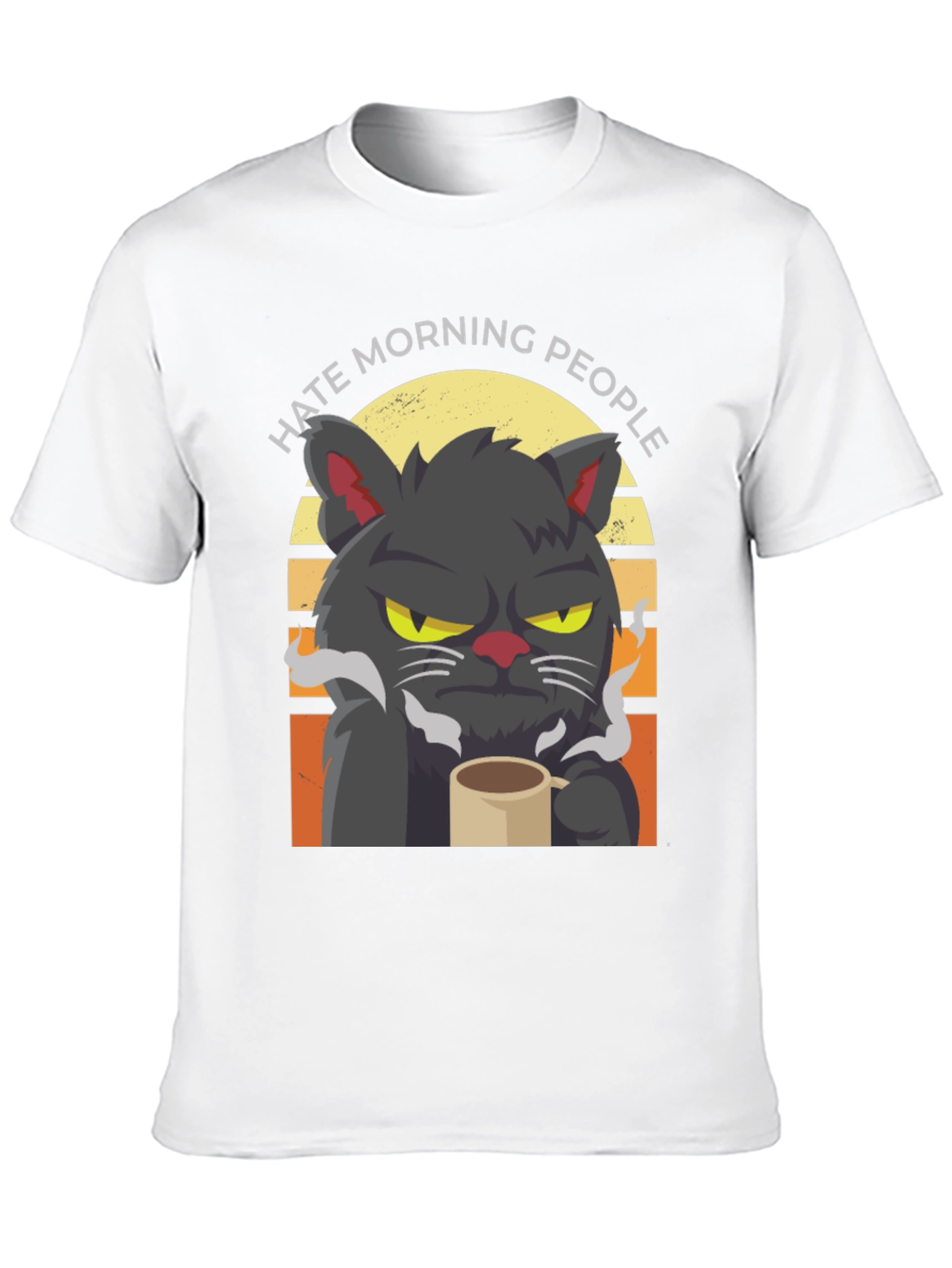 Hate Morning People Cat T-Shirt
