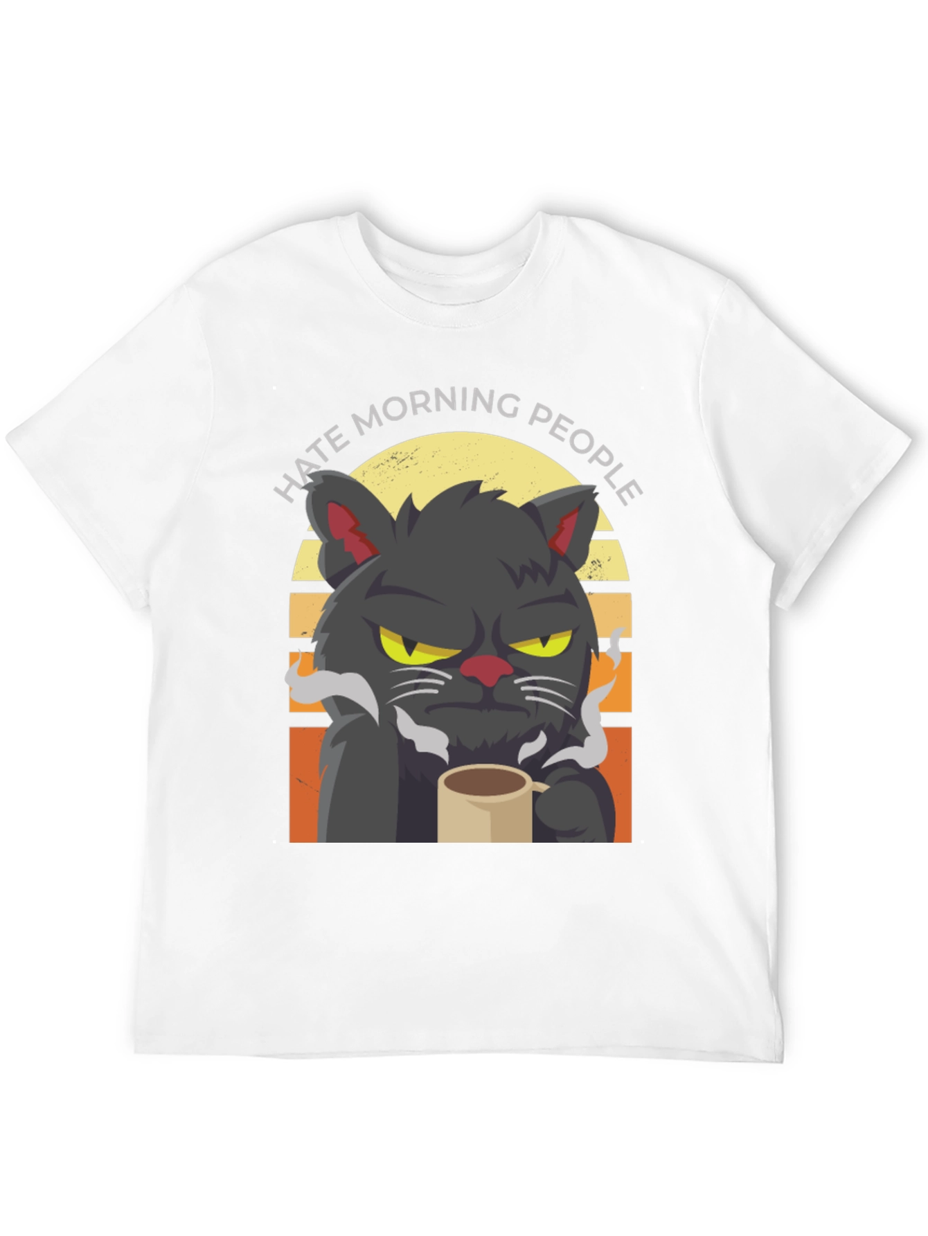 Hate Morning People Cat T-Shirt