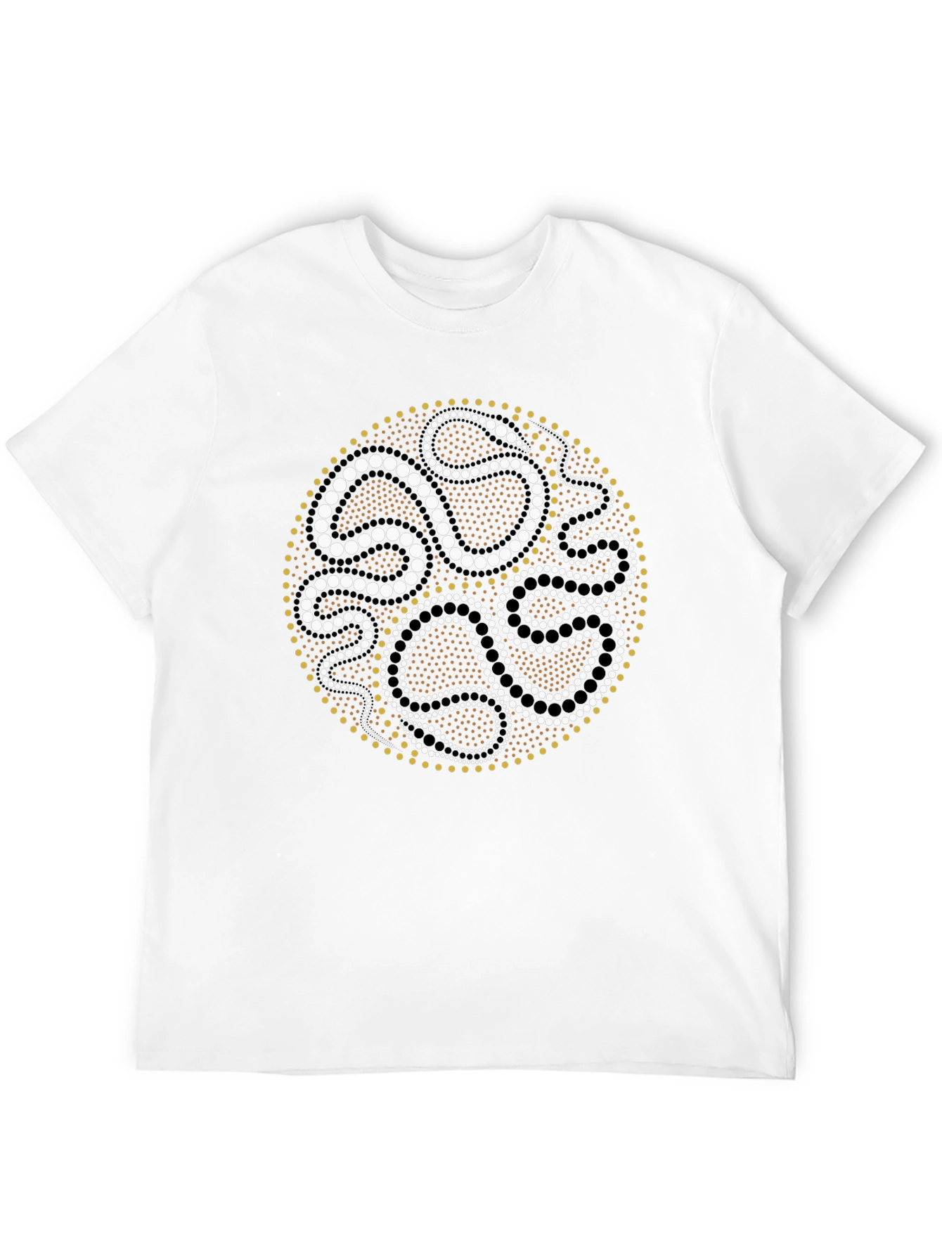 Black Tee with Aboriginal Dot Art Design