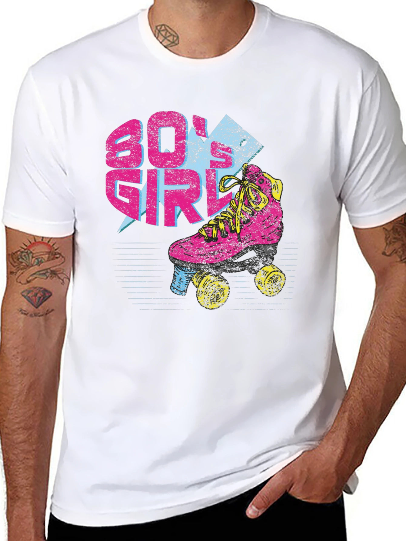 80s Girl Roller Skate Graphic T-Shirt