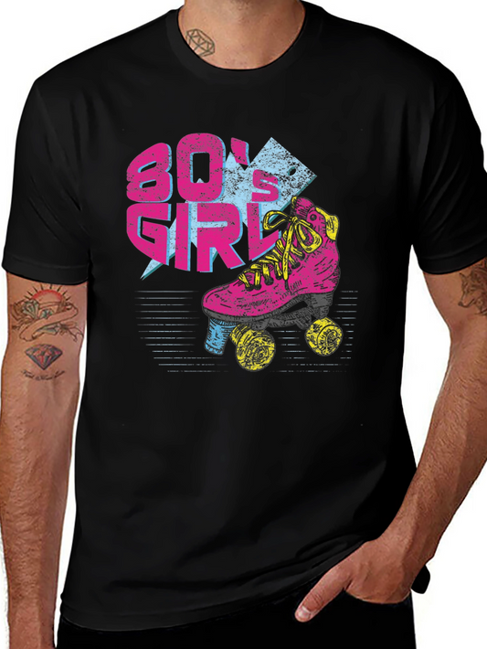 80s Girl Roller Skate Graphic T-Shirt