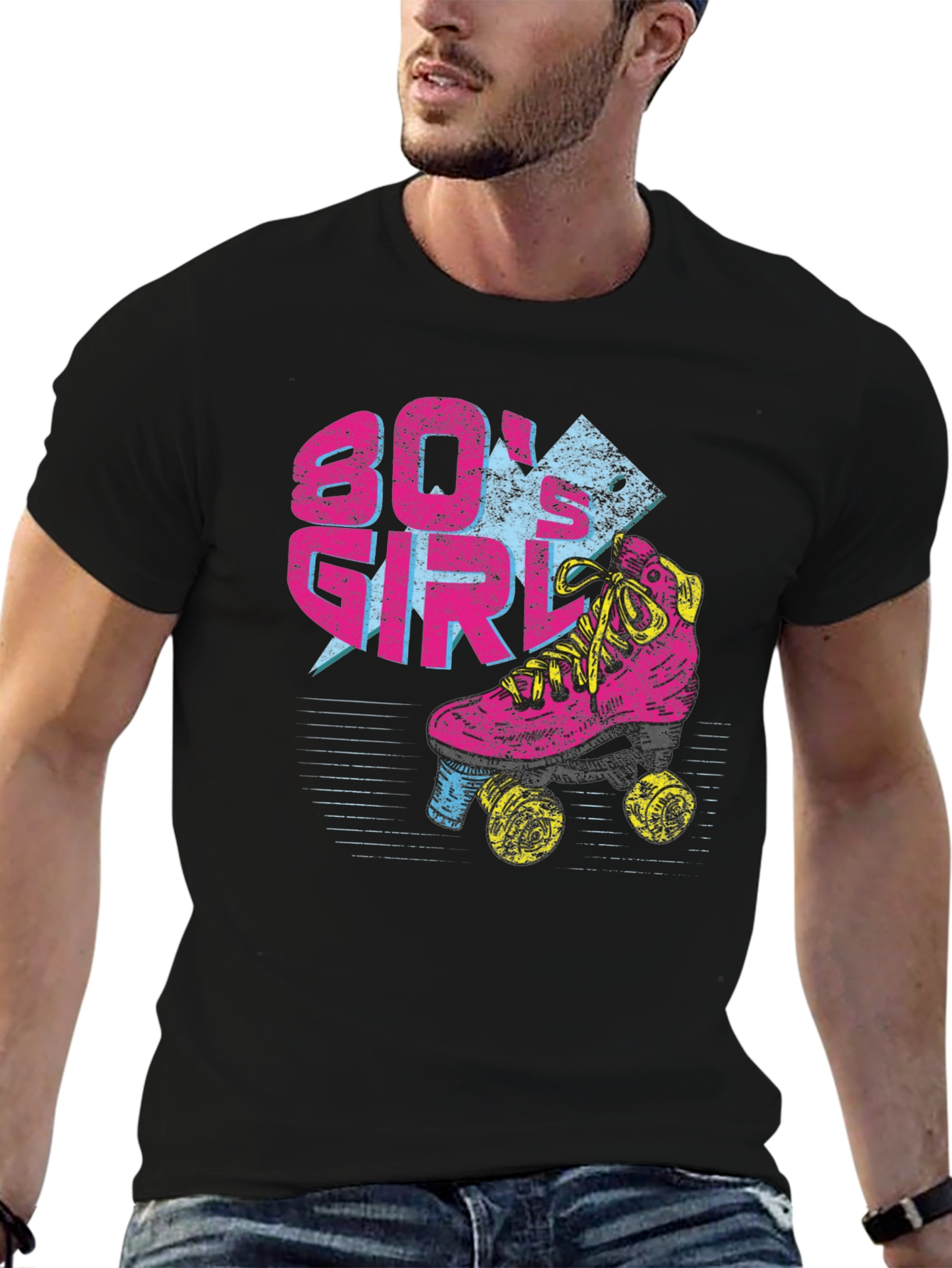 80s Girl Roller Skate Graphic T-Shirt