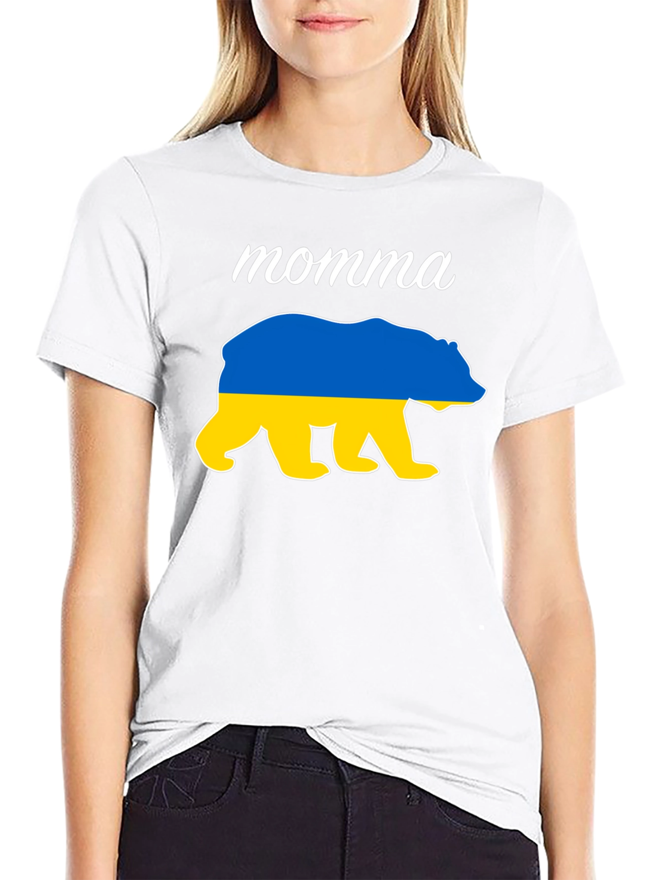 Momma Bear Ukraine Flag T-Shirt