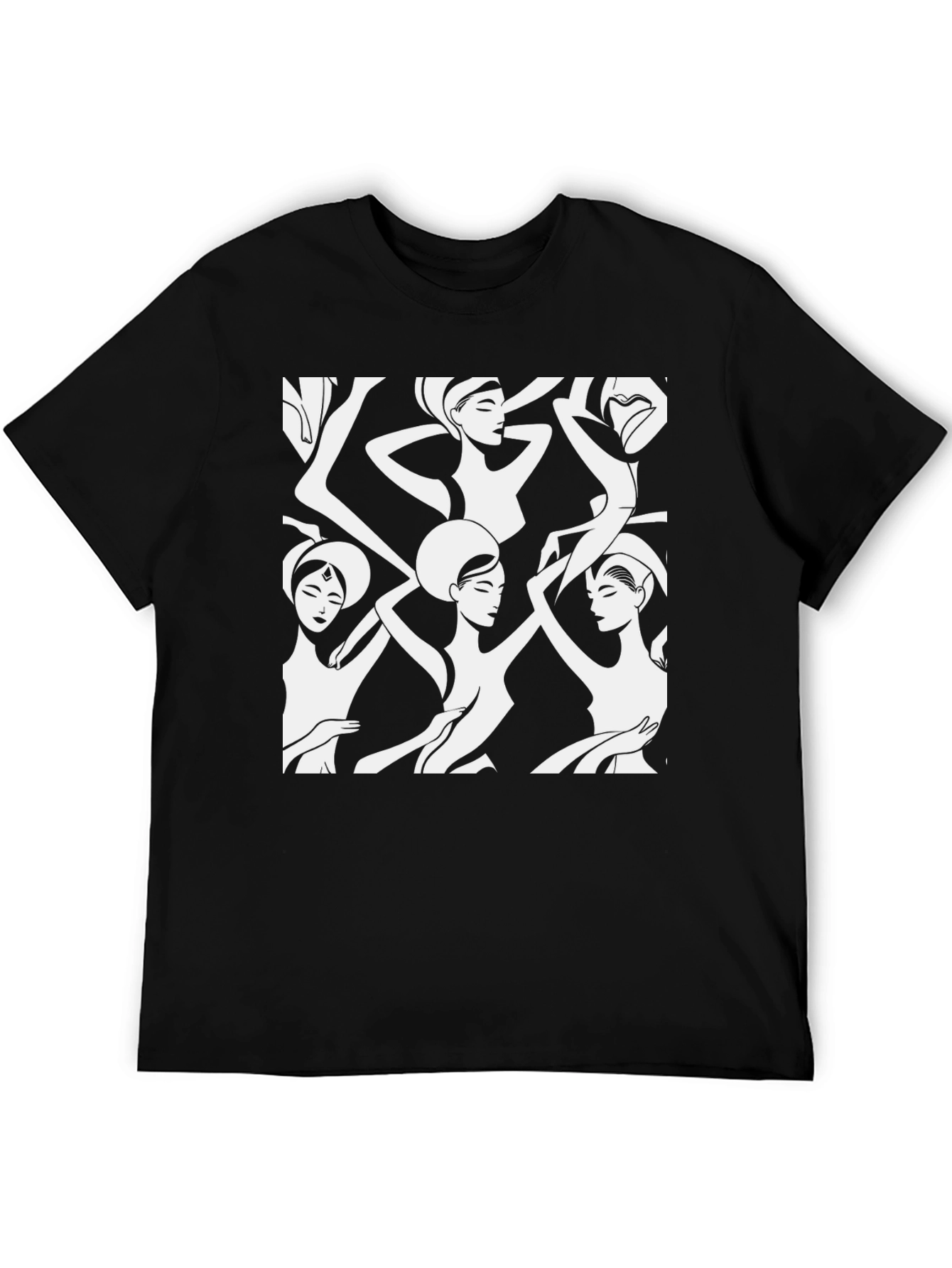 Modern Art Womens Graphic Tee - Black
