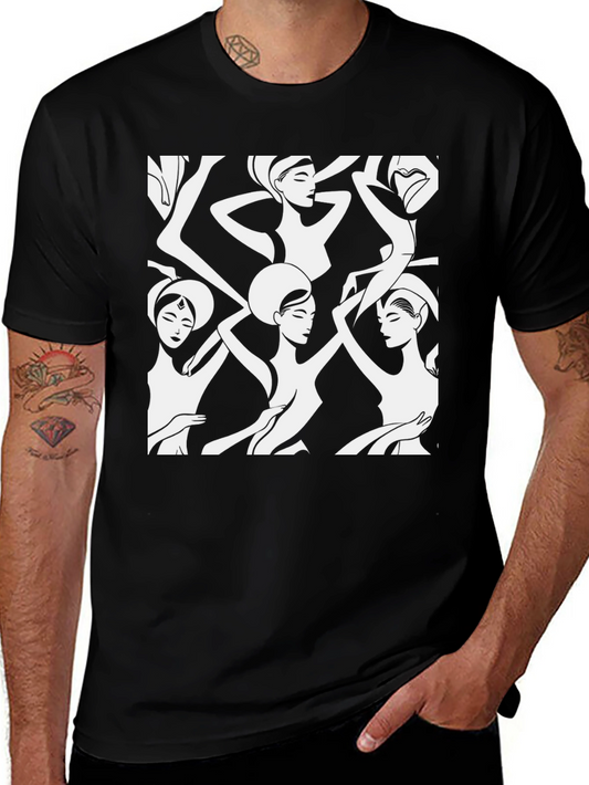 Modern Art Womens Graphic Tee - Black
