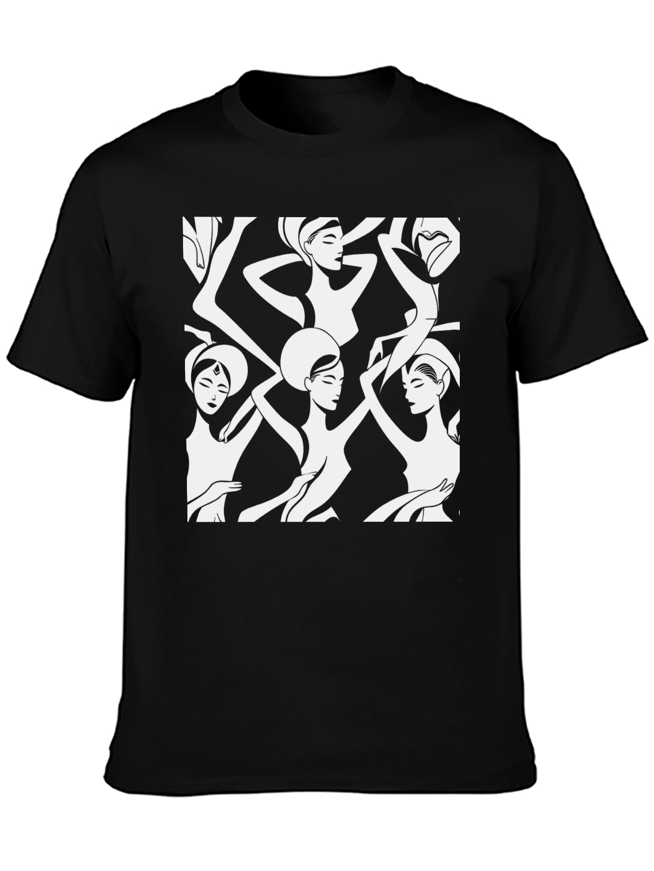 Modern Art Womens Graphic Tee - Black