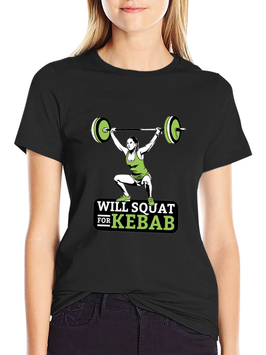 Will Squat for Kebab T-Shirt - Funny Gym Tee