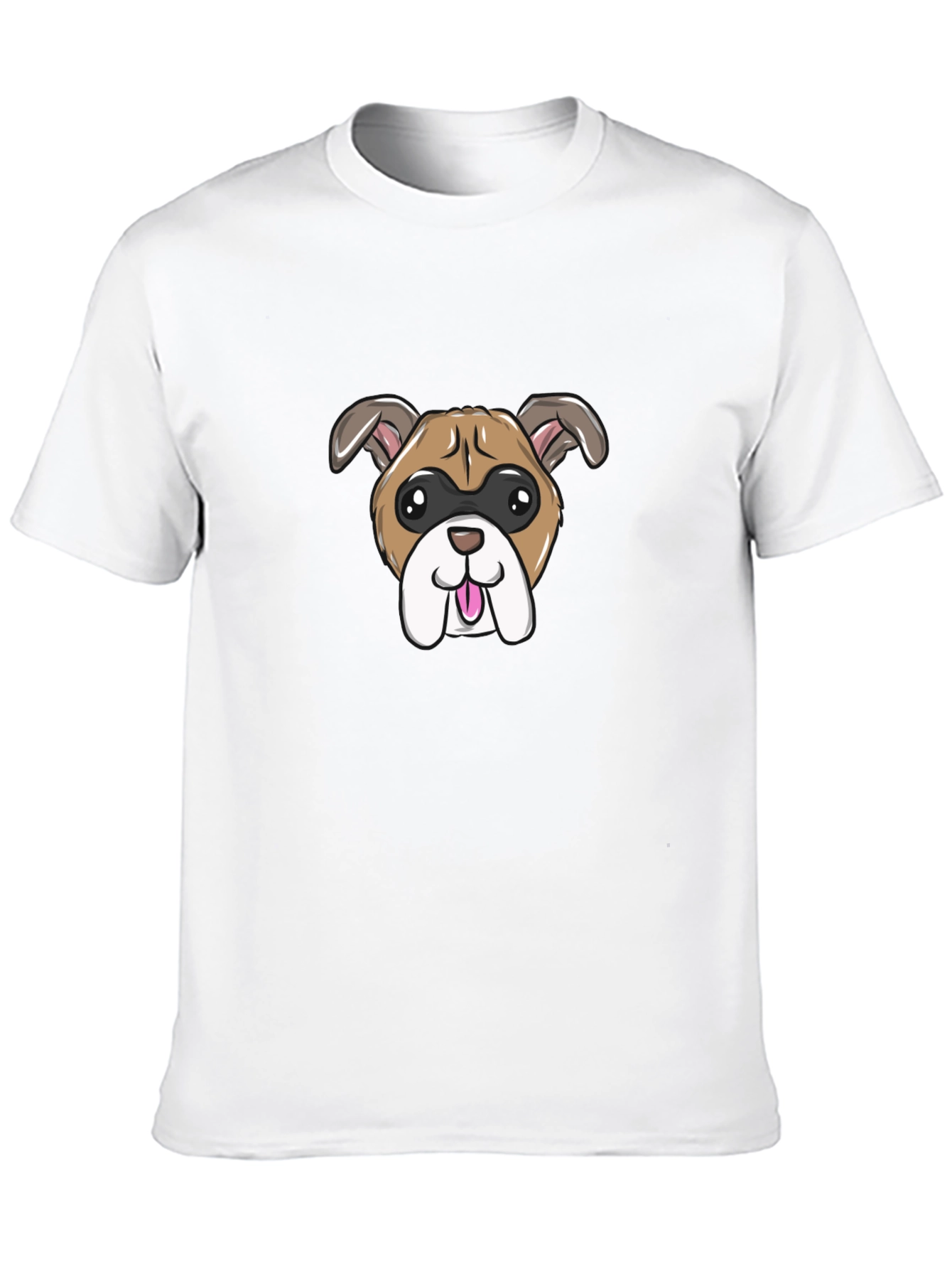 Cartoon Bulldog Graphic Tee - Black T-Shirt