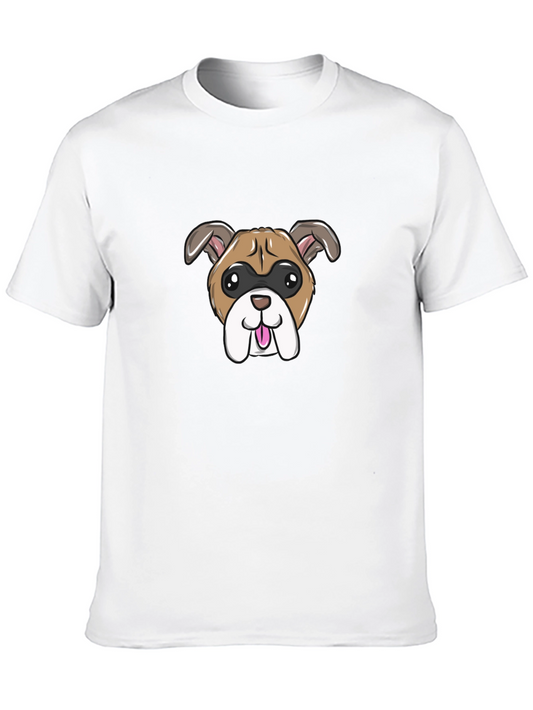 Cartoon Bulldog Graphic Tee - Black T-Shirt