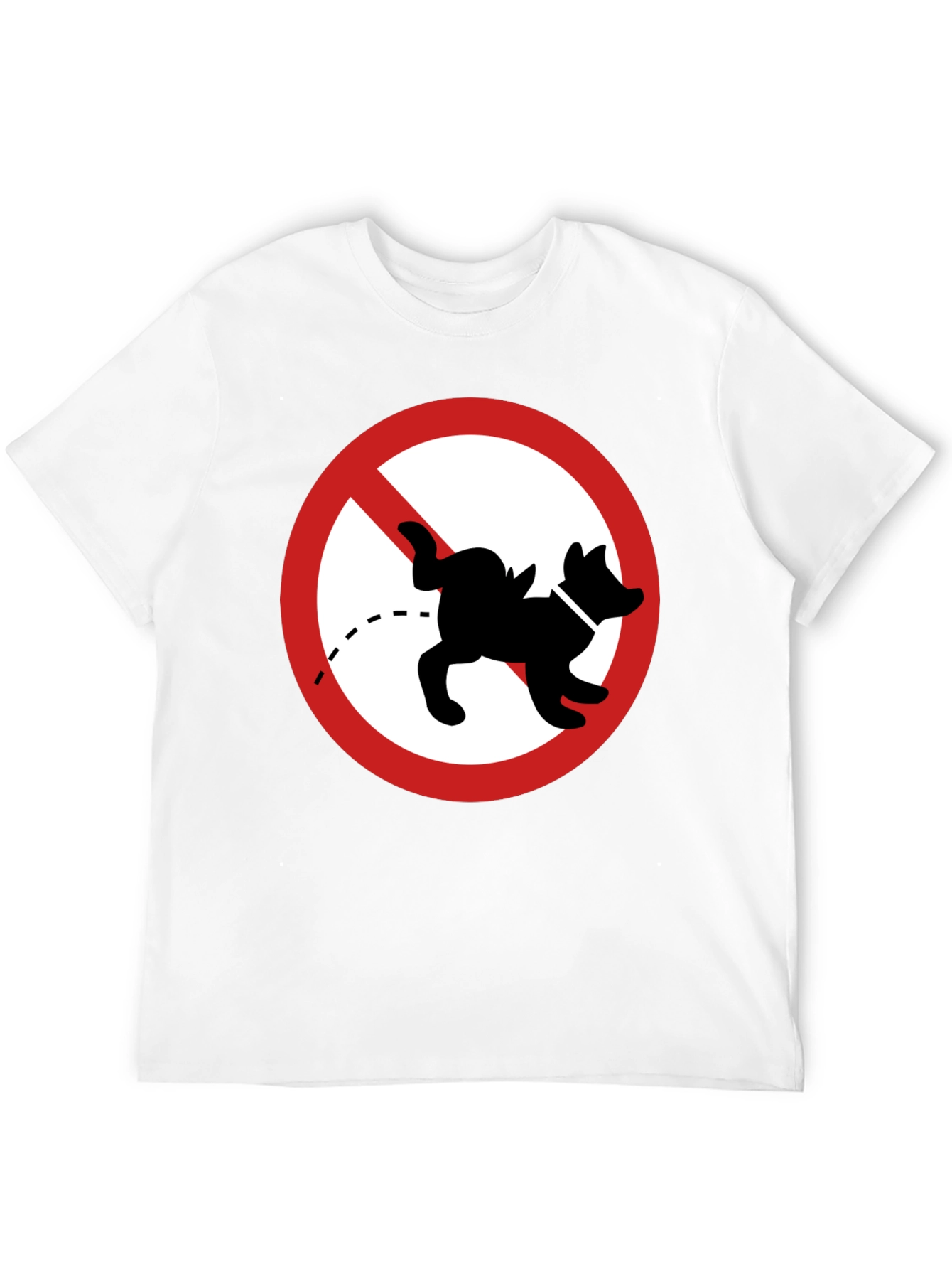 No Dog Peeing Black T-Shirt Funny Novelty Tee