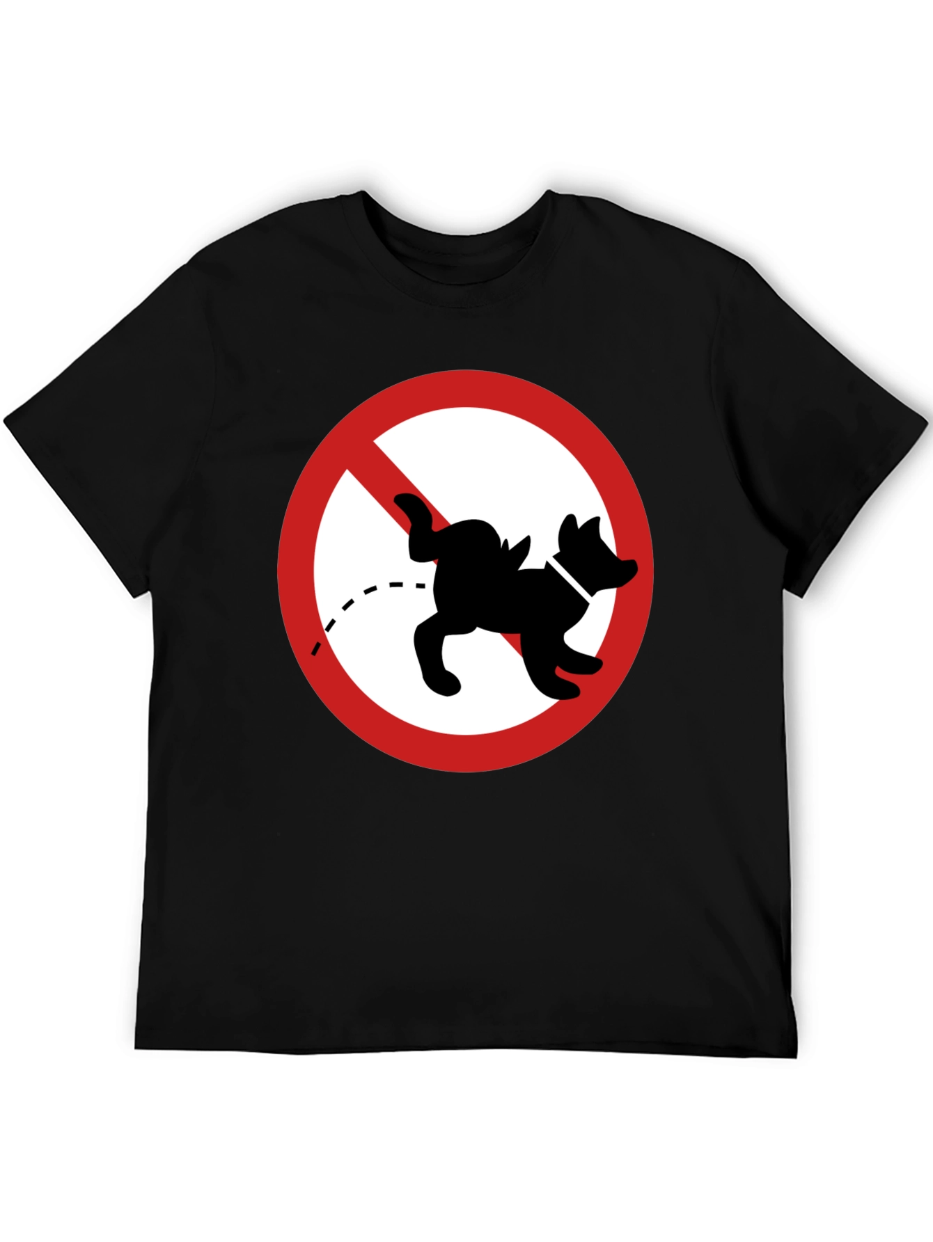 No Dog Peeing Black T-Shirt Funny Novelty Tee