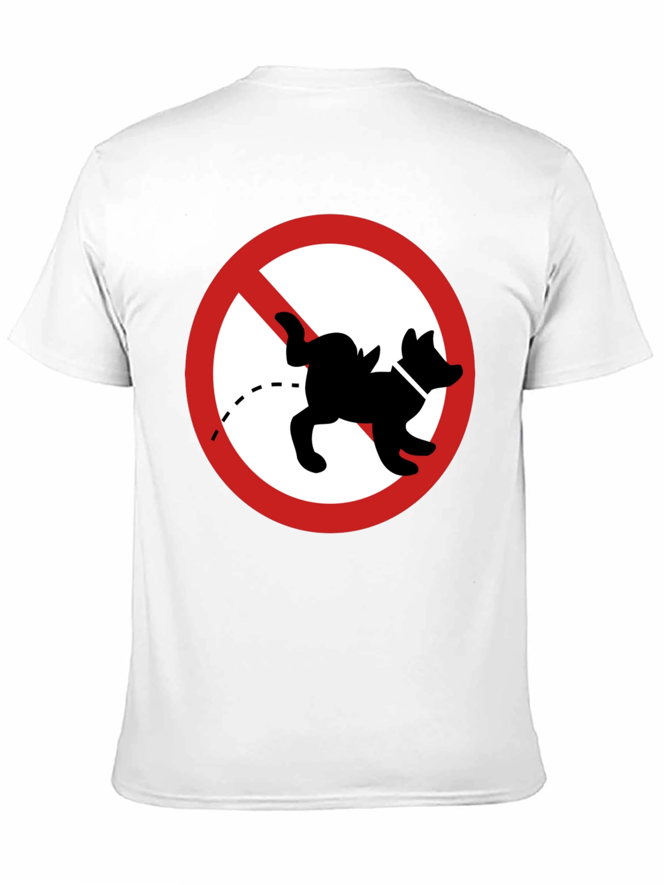 No Dog Peeing Black T-Shirt Funny Novelty Tee