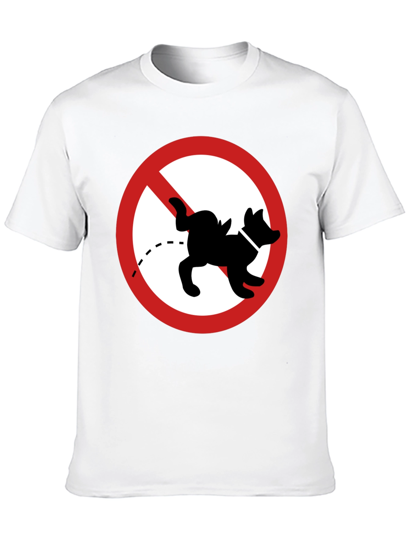 No Dog Peeing Black T-Shirt Funny Novelty Tee