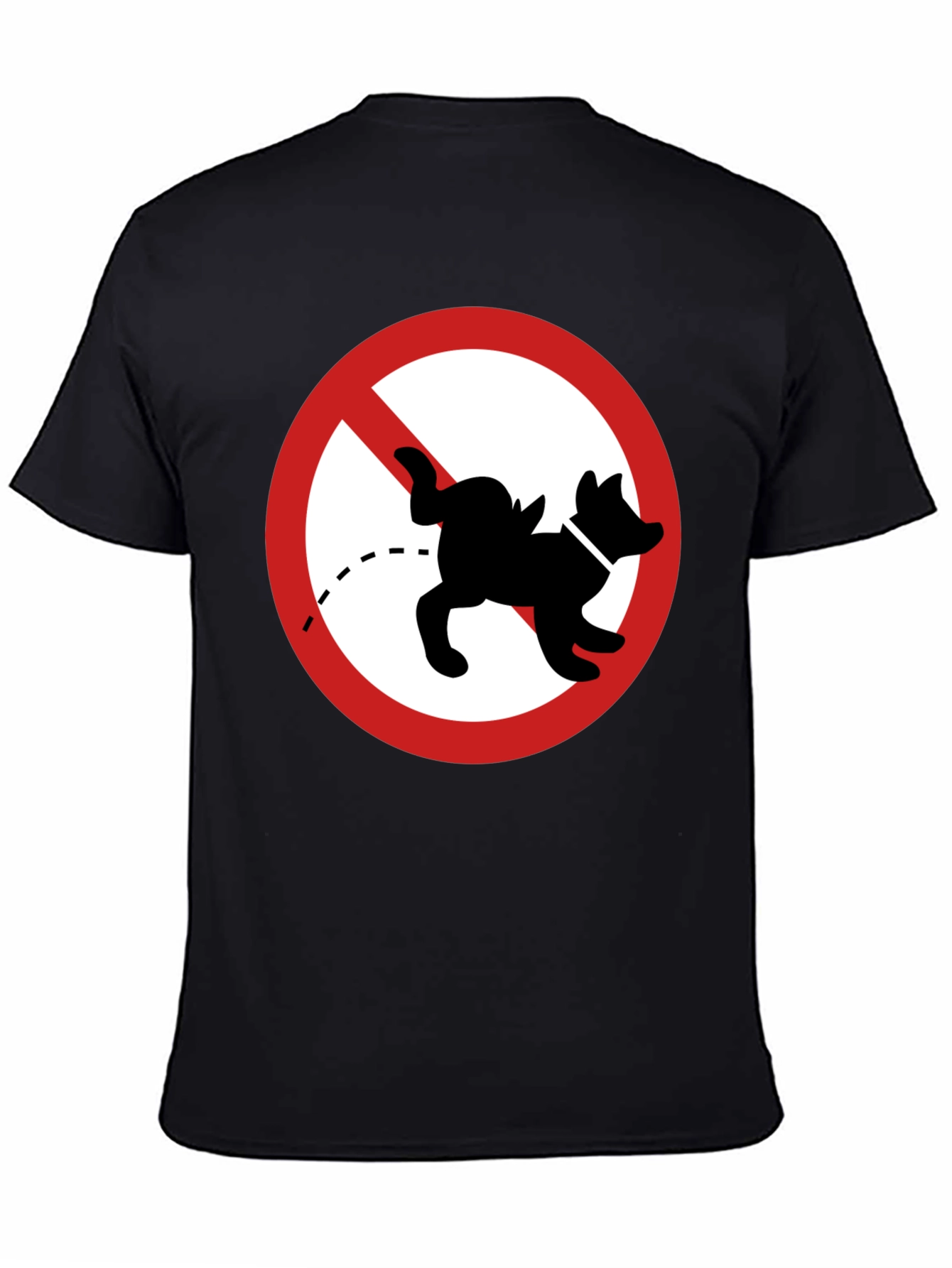 No Dog Peeing Black T-Shirt Funny Novelty Tee