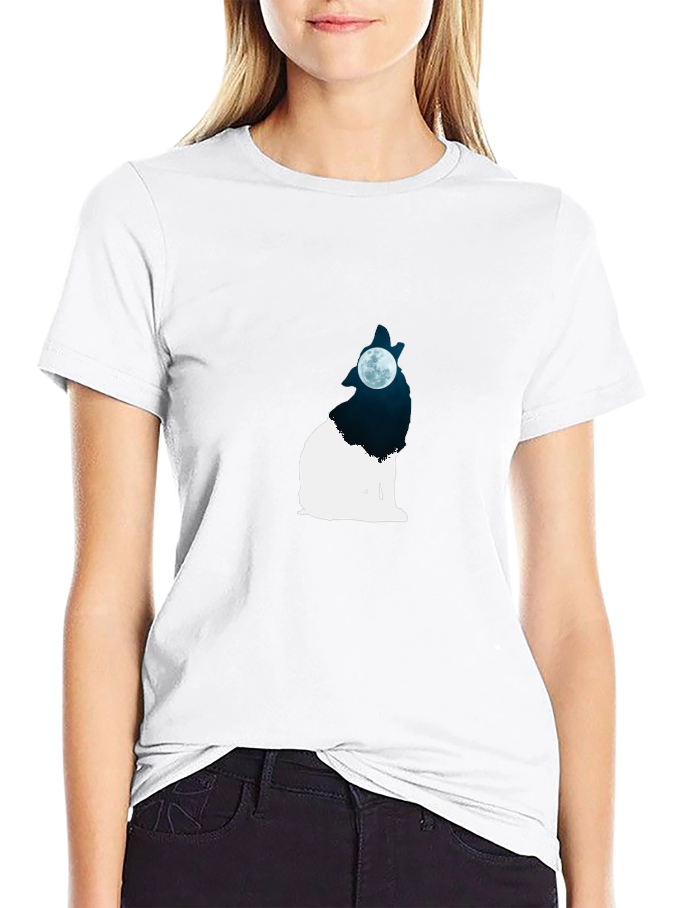 Wolf Moon Graphic Black T-Shirt