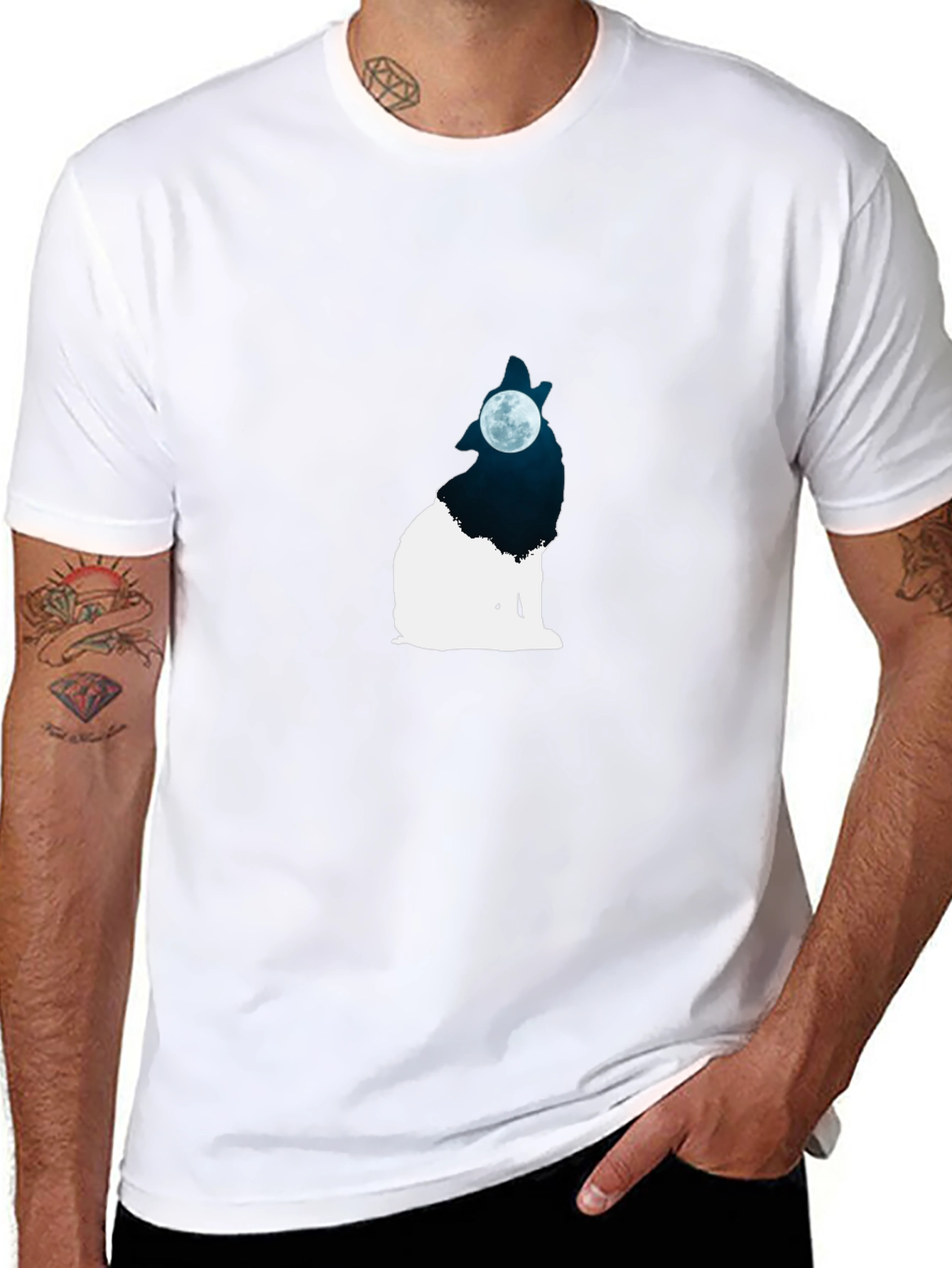 Wolf Moon Graphic Black T-Shirt