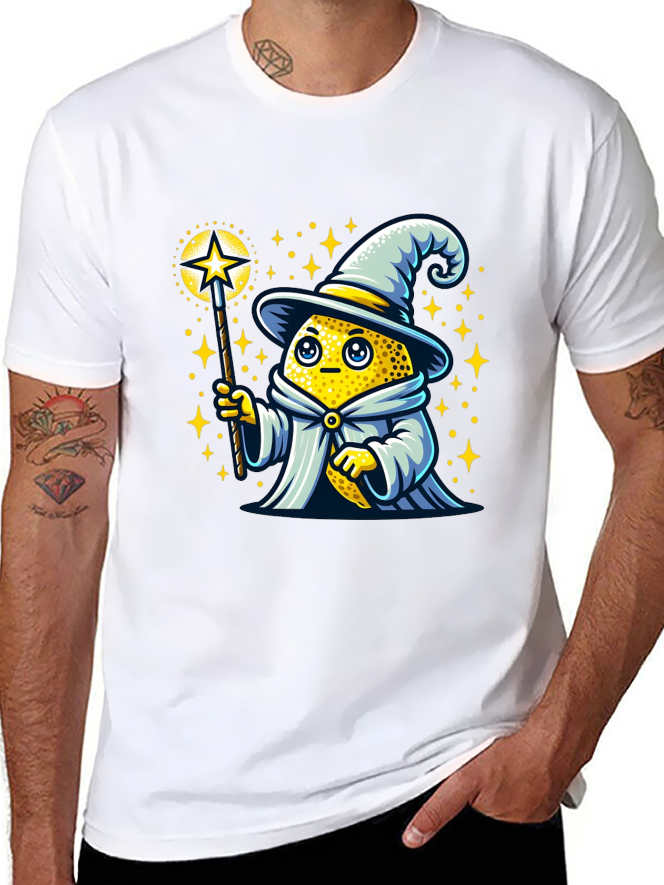Lemon Wizard Graphic Tee - Magical Fruit Fun!
