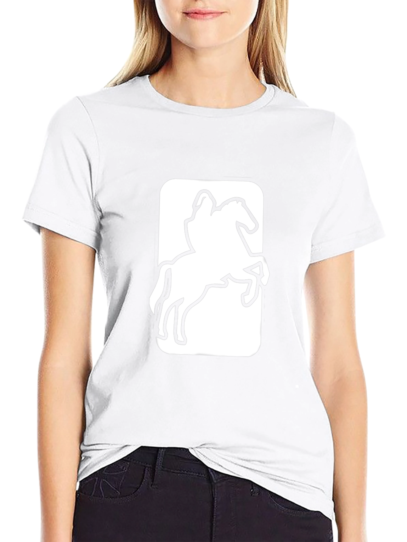 Equestrian Rider Graphic Tee - Black Cotton T-Shirt