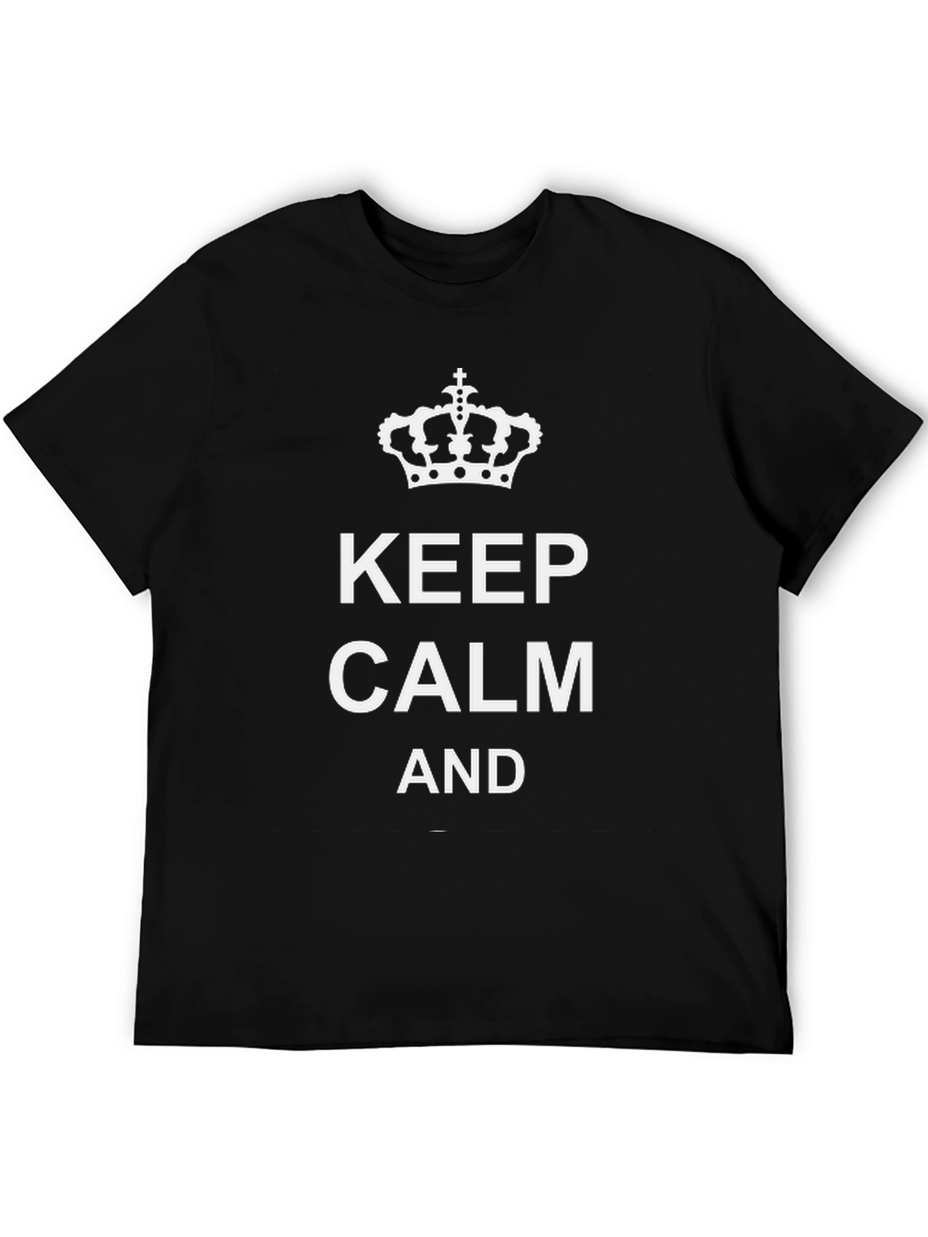 Keep Calm Graphic Tee - Black Cotton T-Shirt