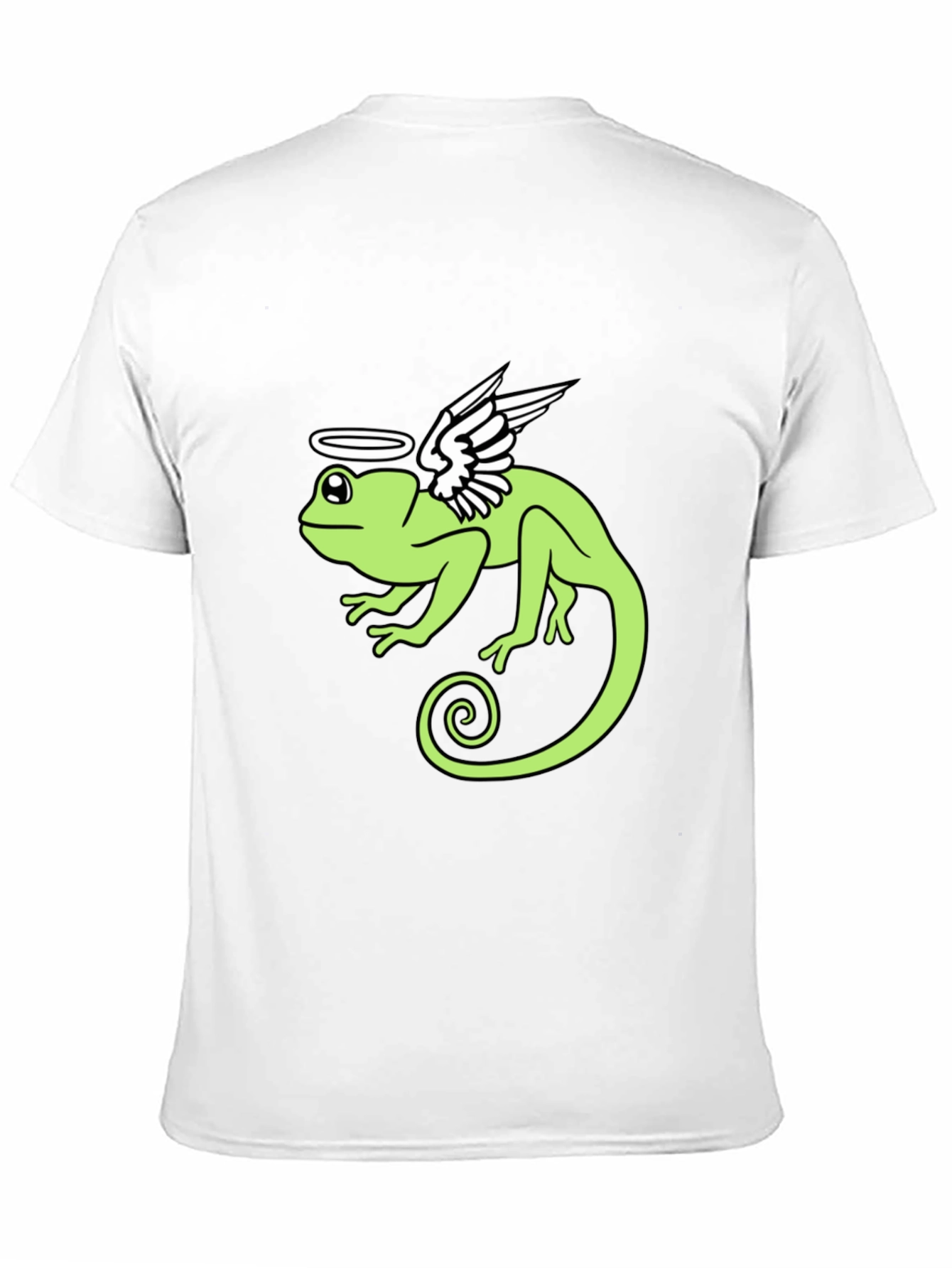 Angel Chameleon Graphic Tee - Black Cotton Shirt