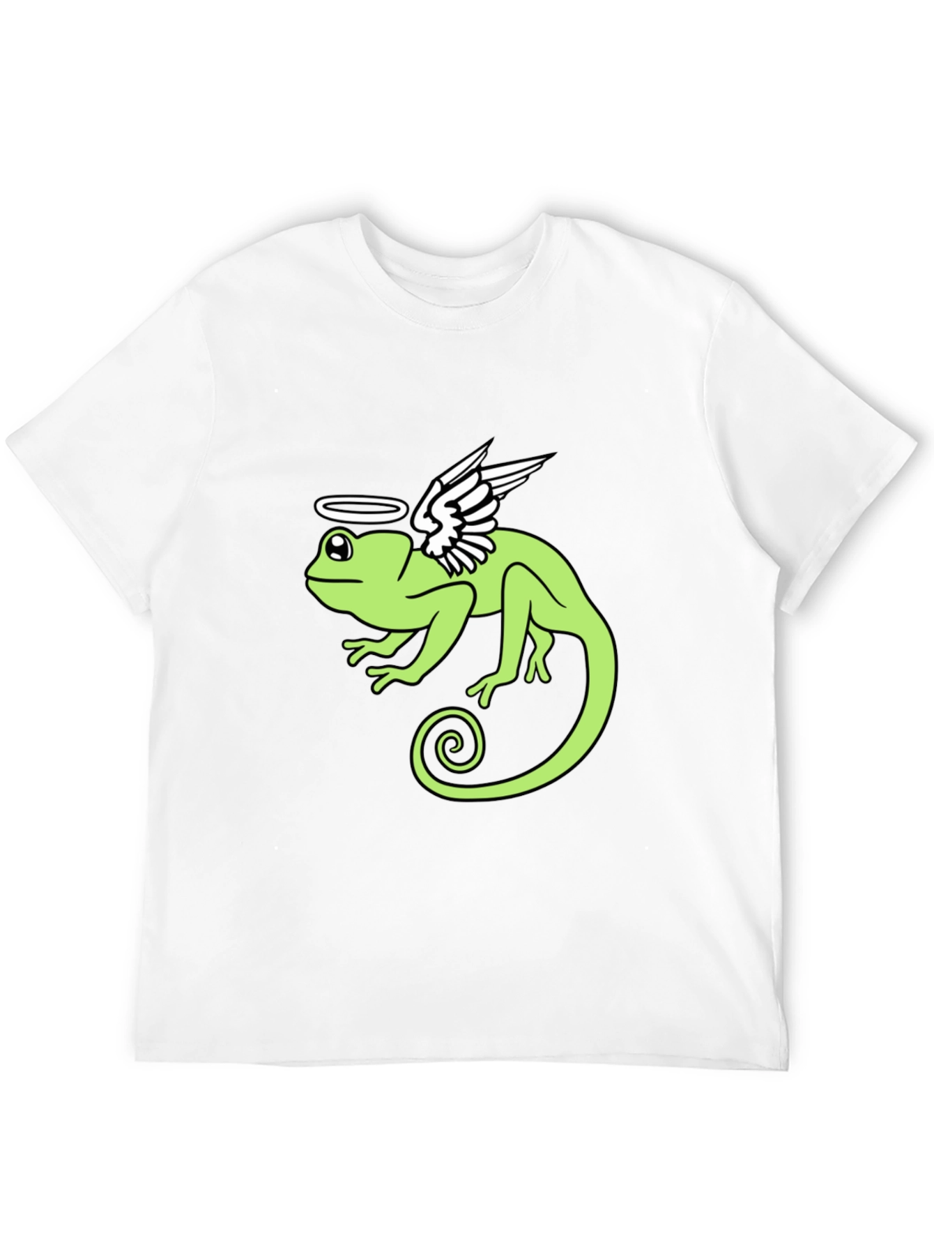 Angel Chameleon Graphic Tee - Black Cotton Shirt