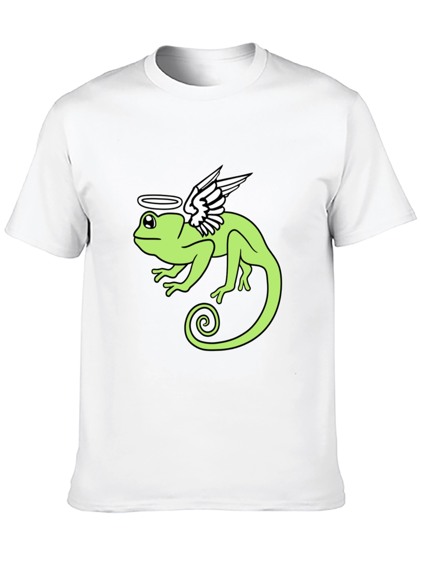 Angel Chameleon Graphic Tee - Black Cotton Shirt