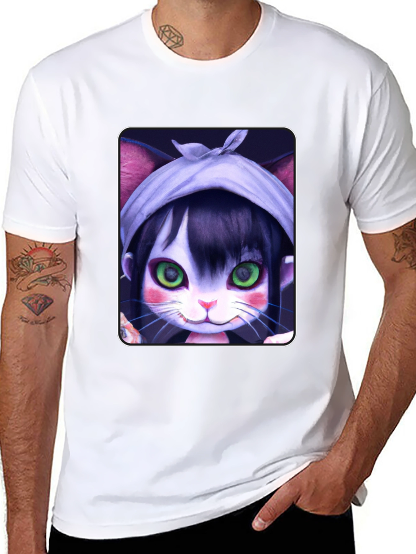 Anime Cat Girl T-Shirt - Unique Graphic Tee