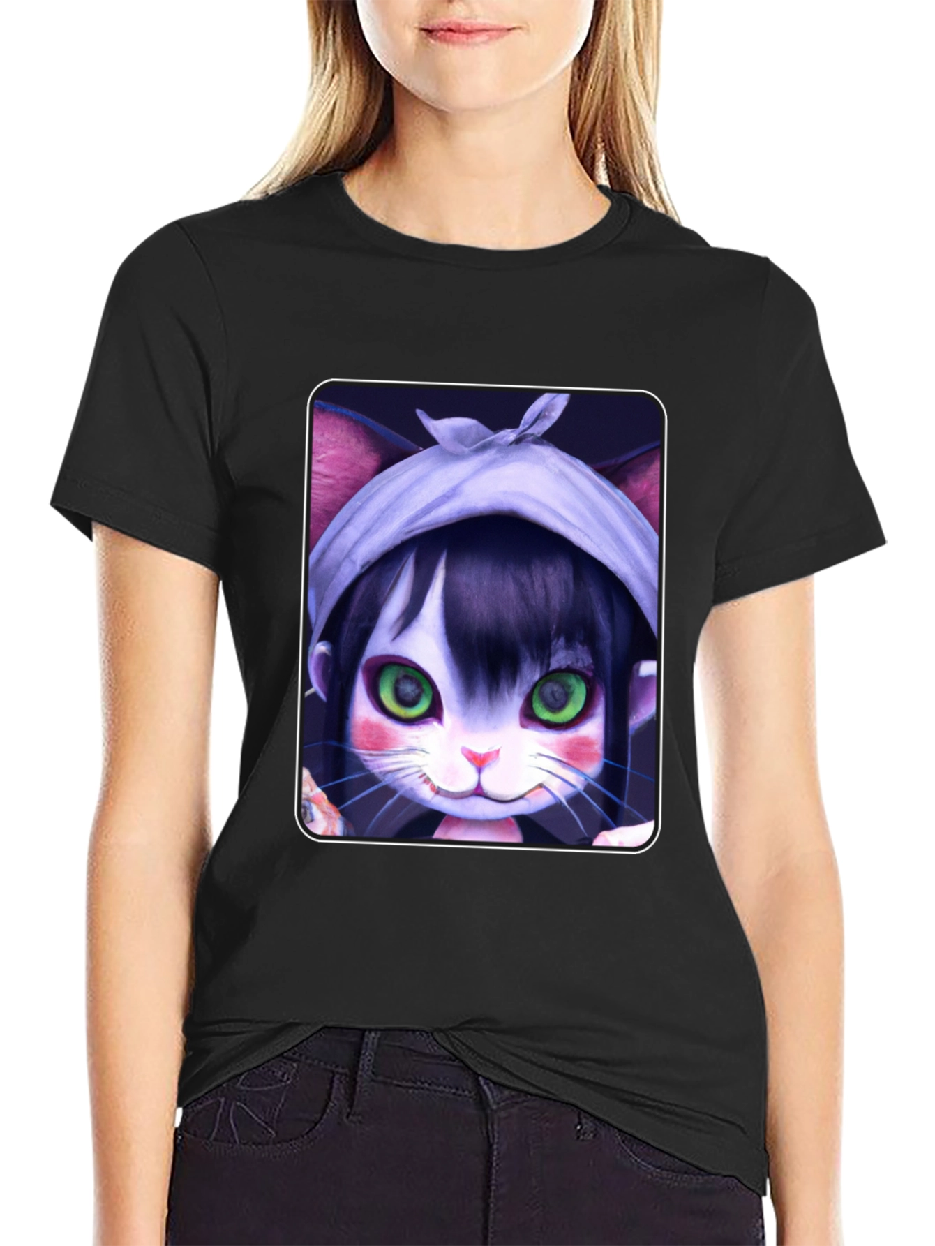 Anime Cat Girl T-Shirt - Unique Graphic Tee