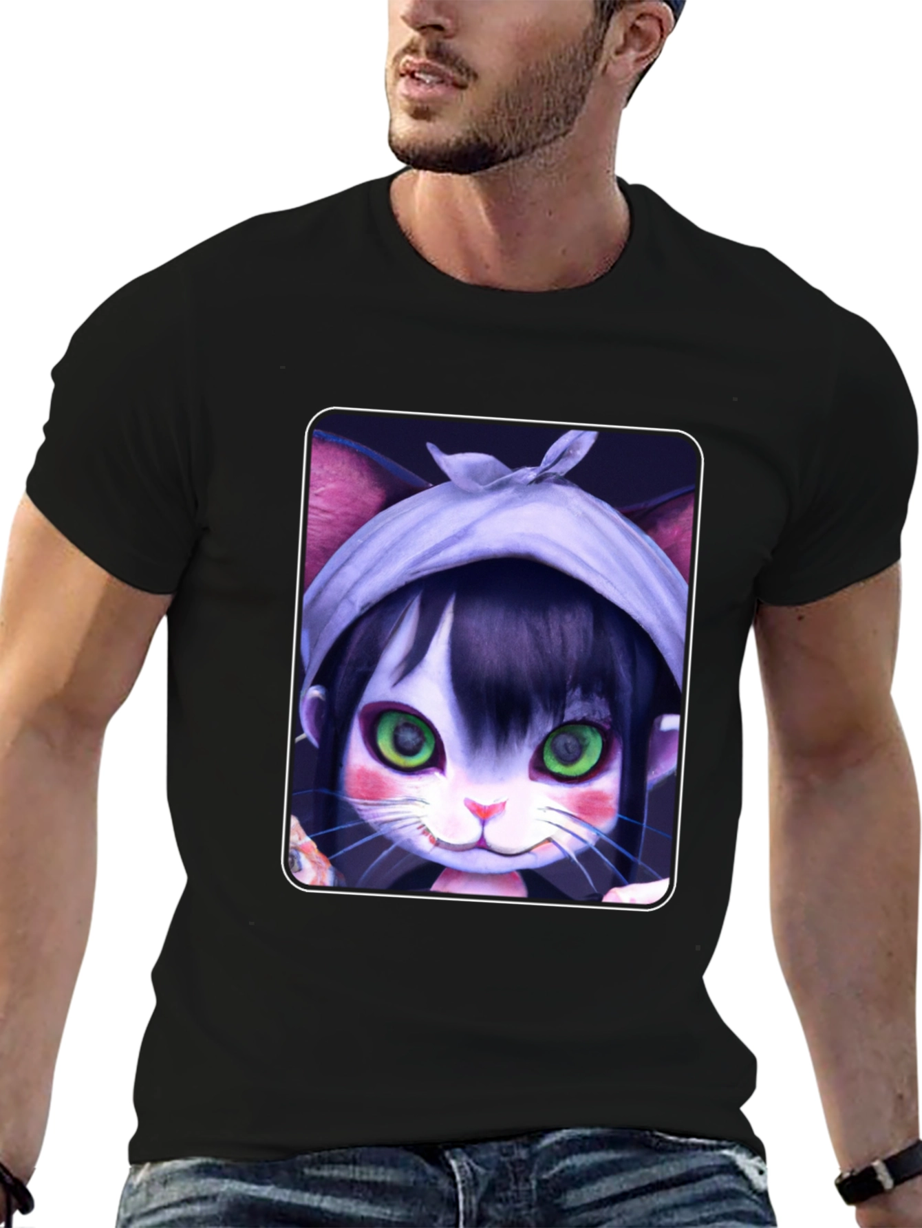 Anime Cat Girl T-Shirt - Unique Graphic Tee