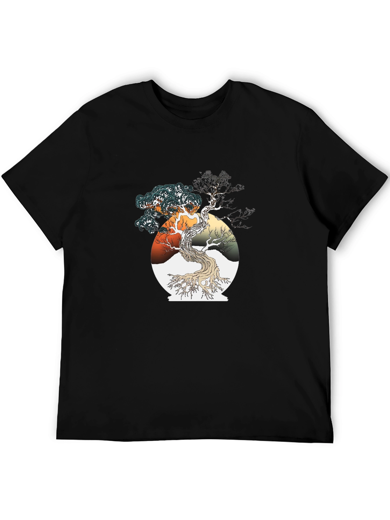 Bonsai Tree Graphic Tee - Artistic Black T-Shirt
