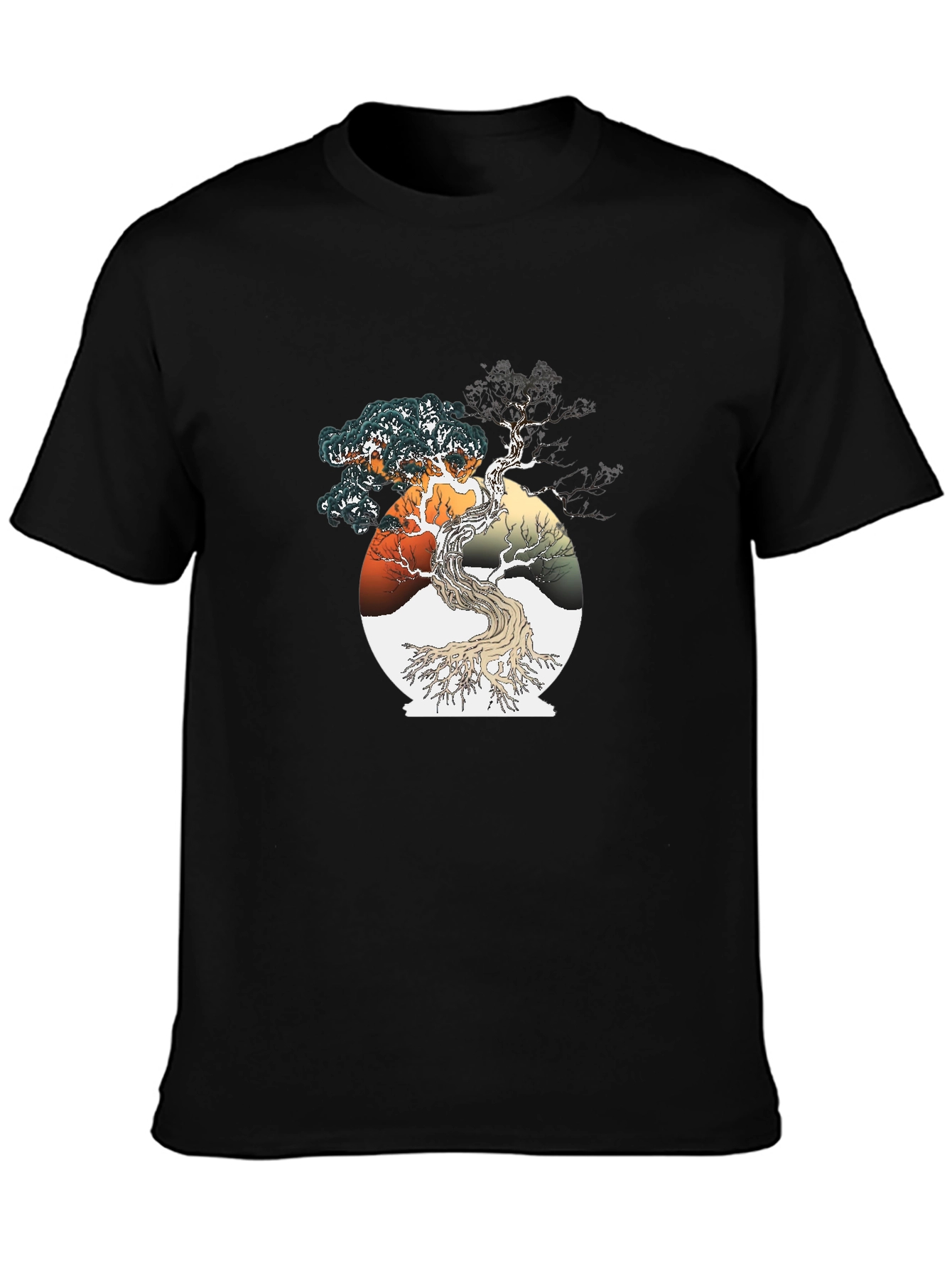 Bonsai Tree Graphic Tee - Artistic Black T-Shirt