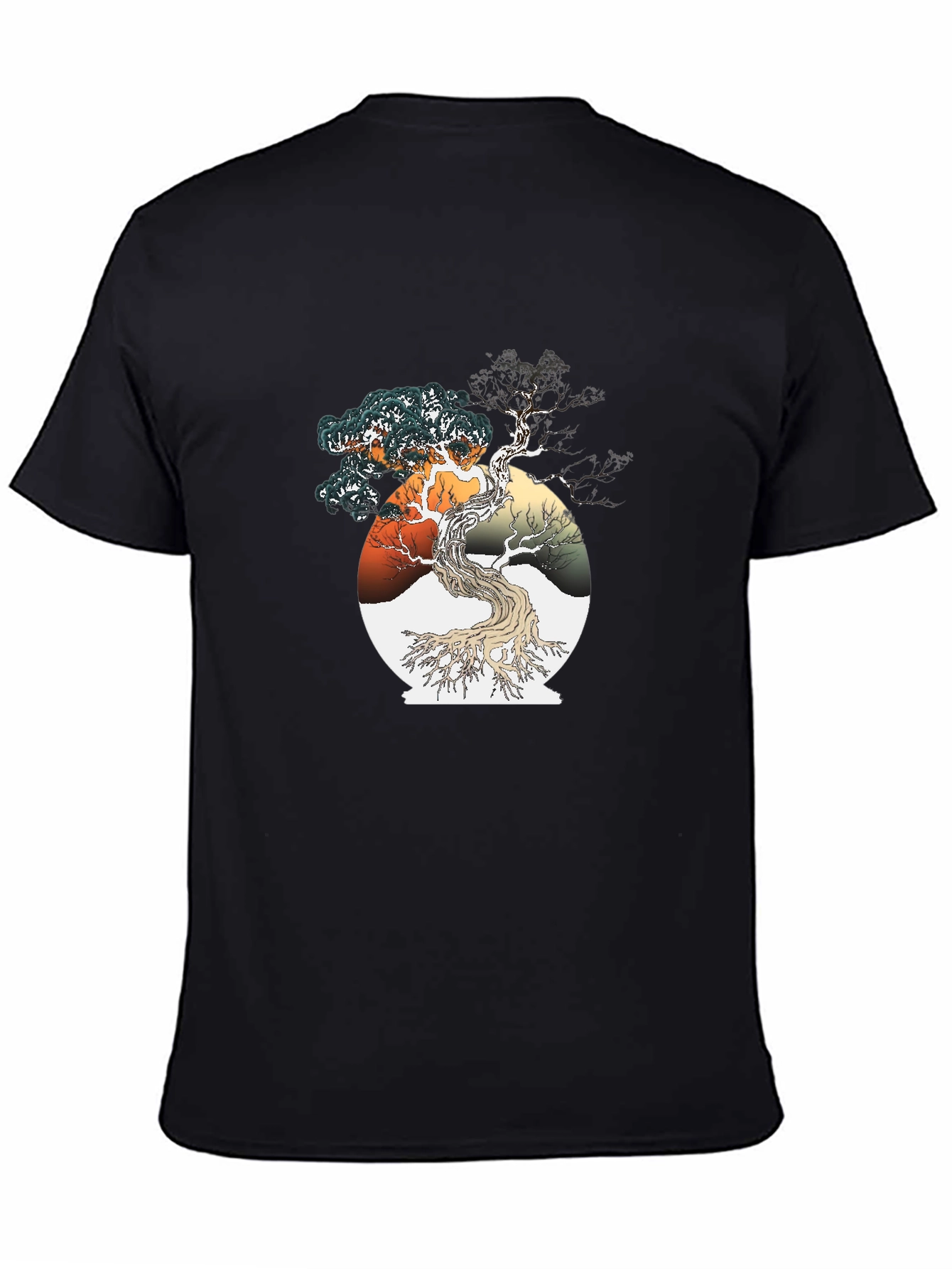 Bonsai Tree Graphic Tee - Artistic Black T-Shirt
