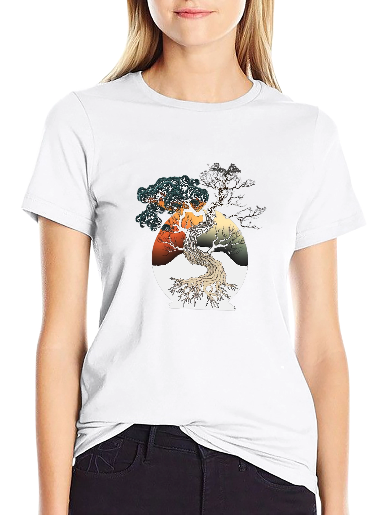 Bonsai Tree Graphic Tee - Artistic Black T-Shirt