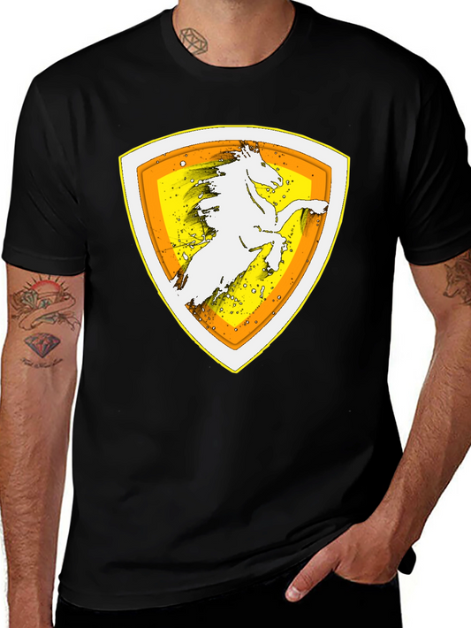 Horse Crest Graphic Black T-Shirt