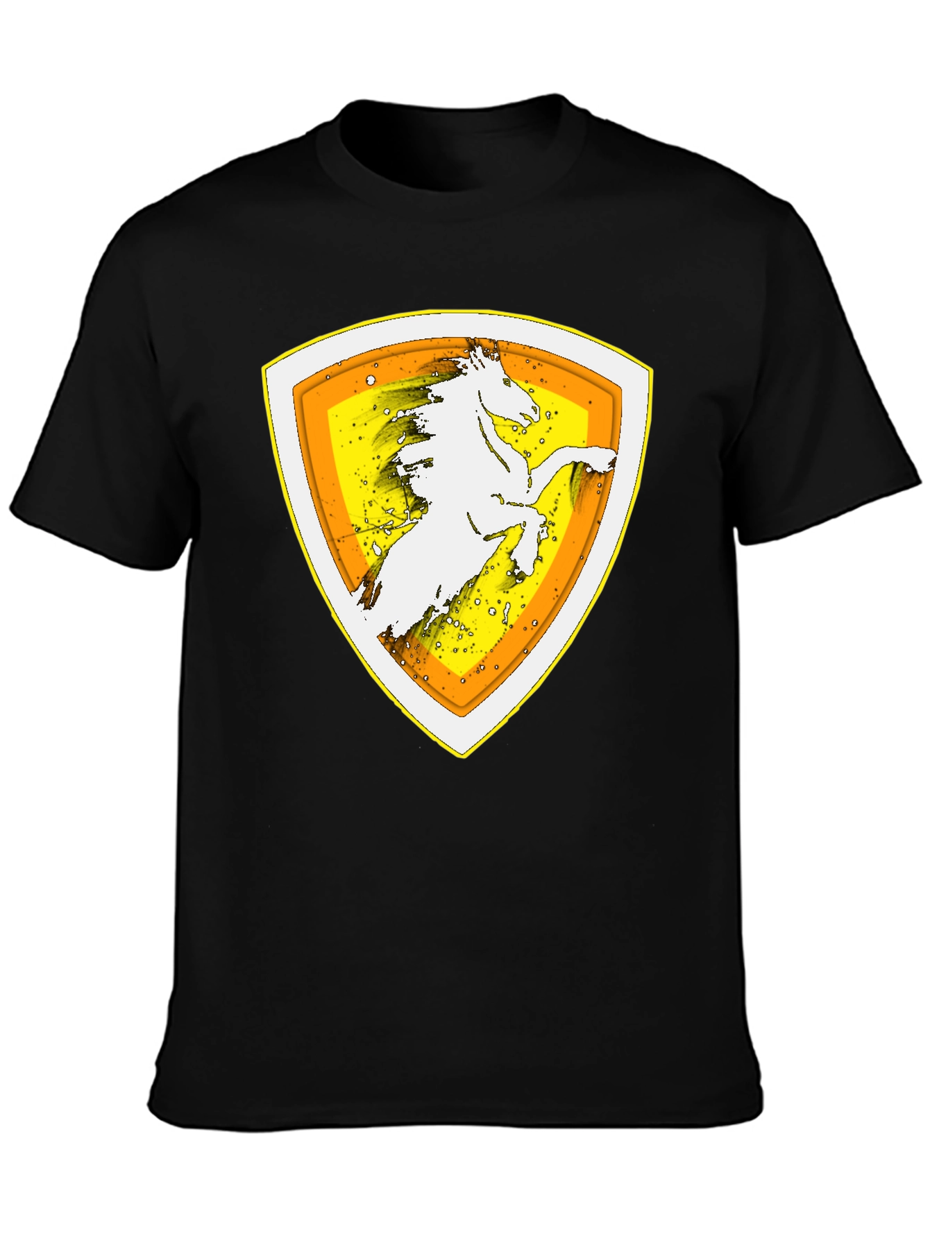 Horse Crest Graphic Black T-Shirt