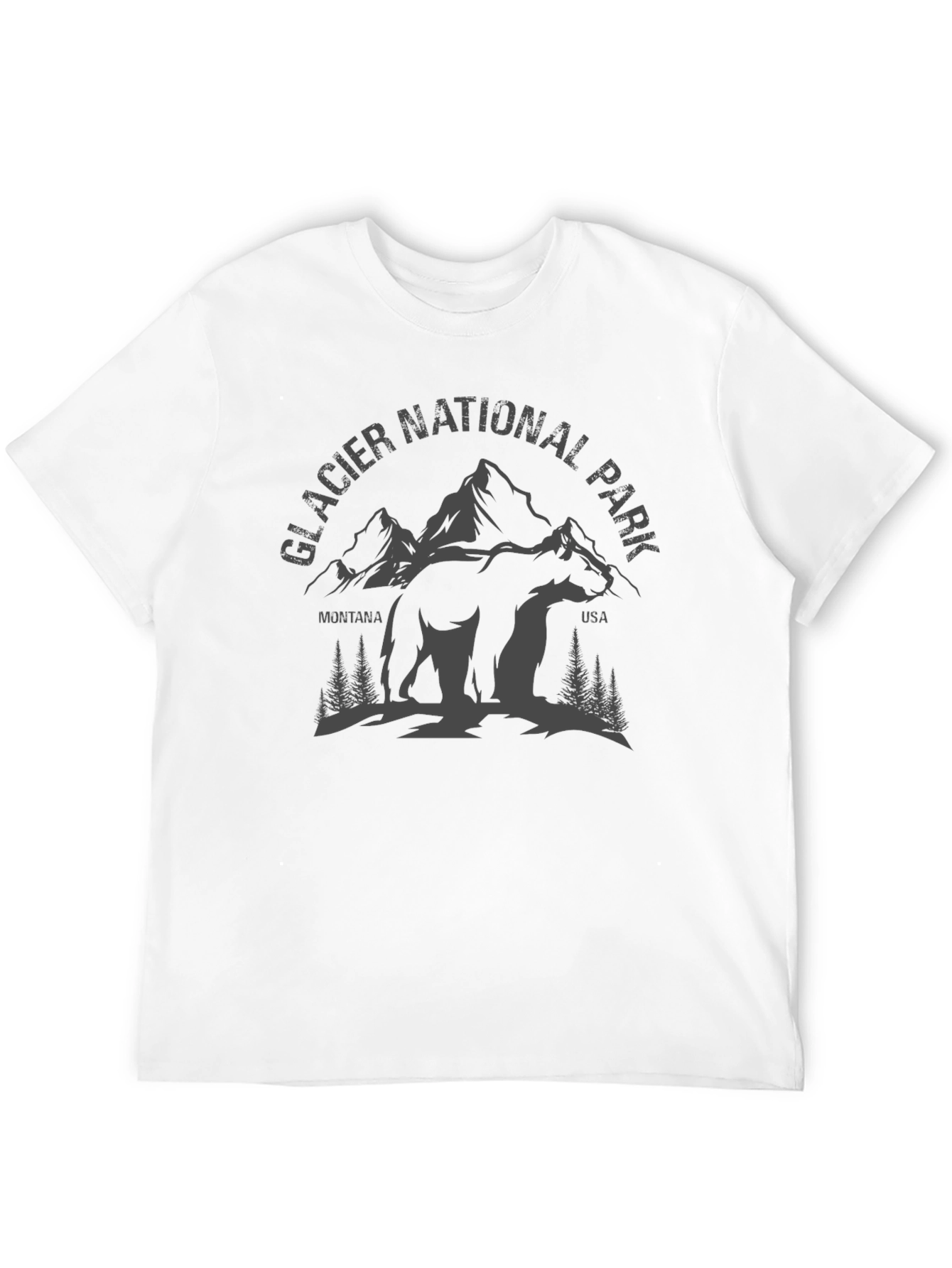 Glacier National Park Bear Graphic Tee - Black