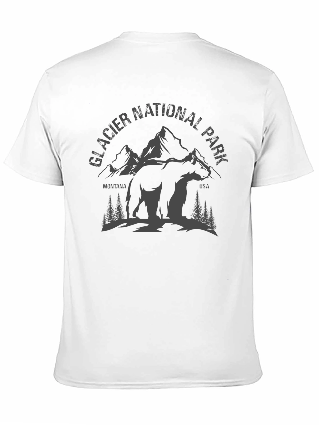 Glacier National Park Bear Graphic Tee - Black